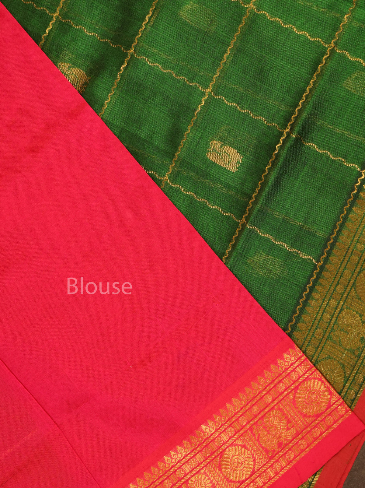 Green Pure Silk Cotton Saree