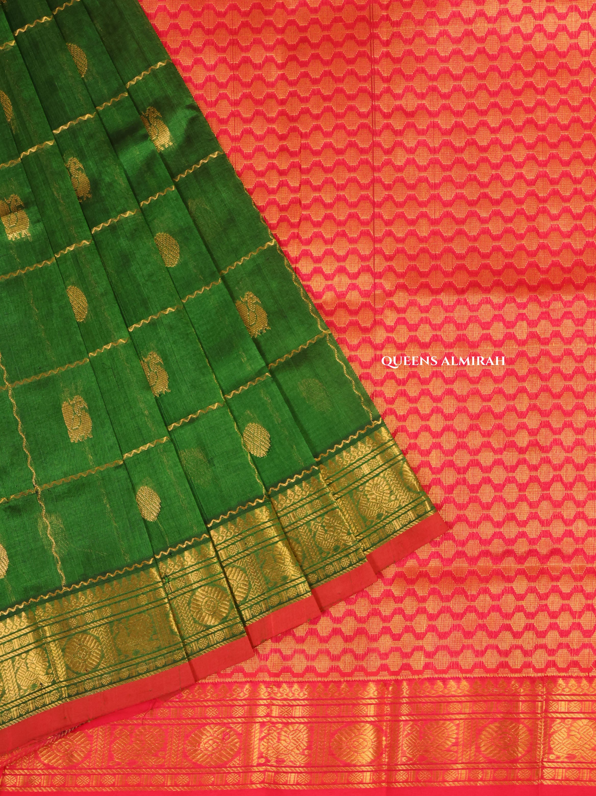 Green Pure Silk Cotton Saree