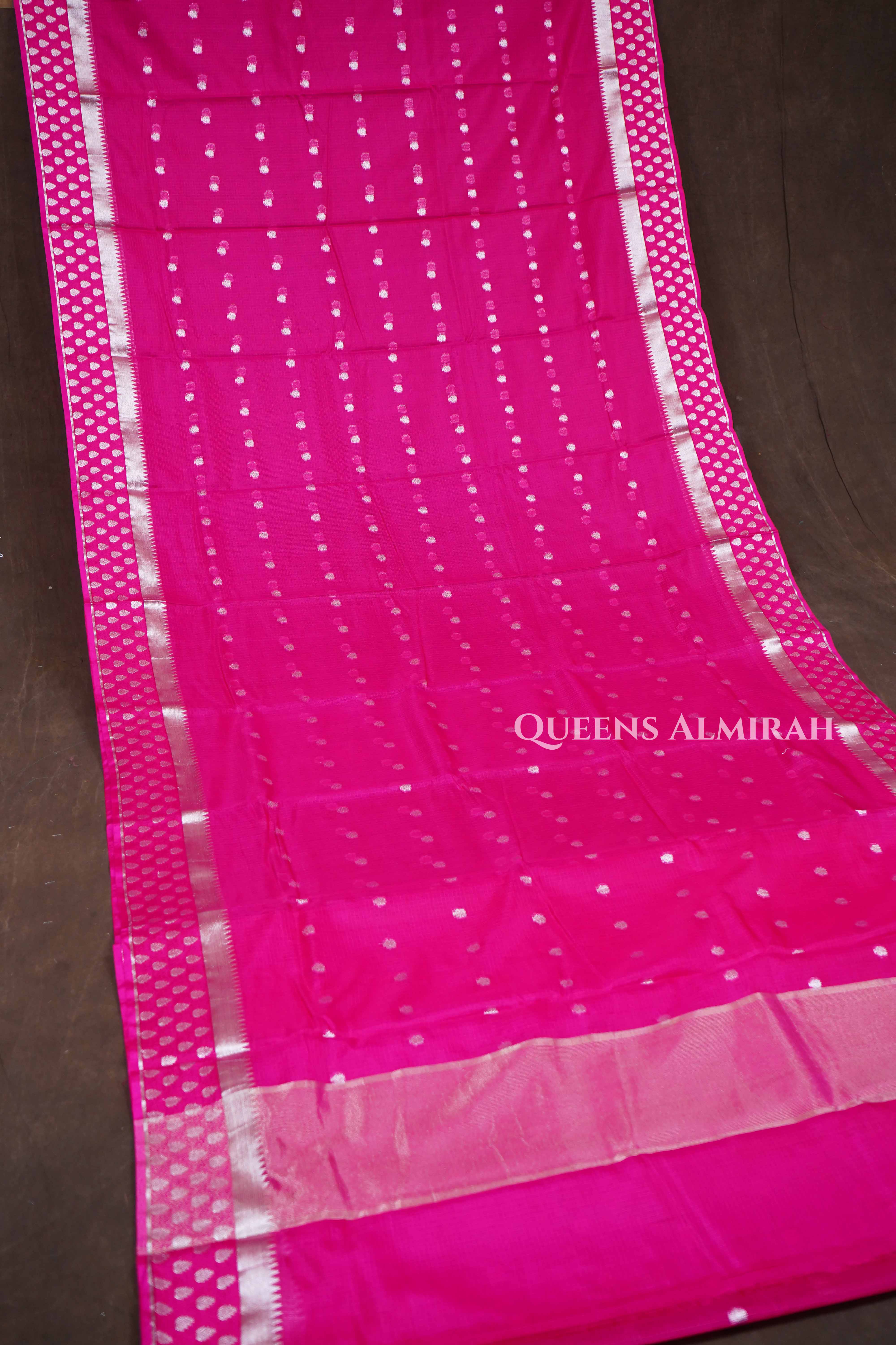 Rani Pink Semi Kota Silk Cotton Saree
