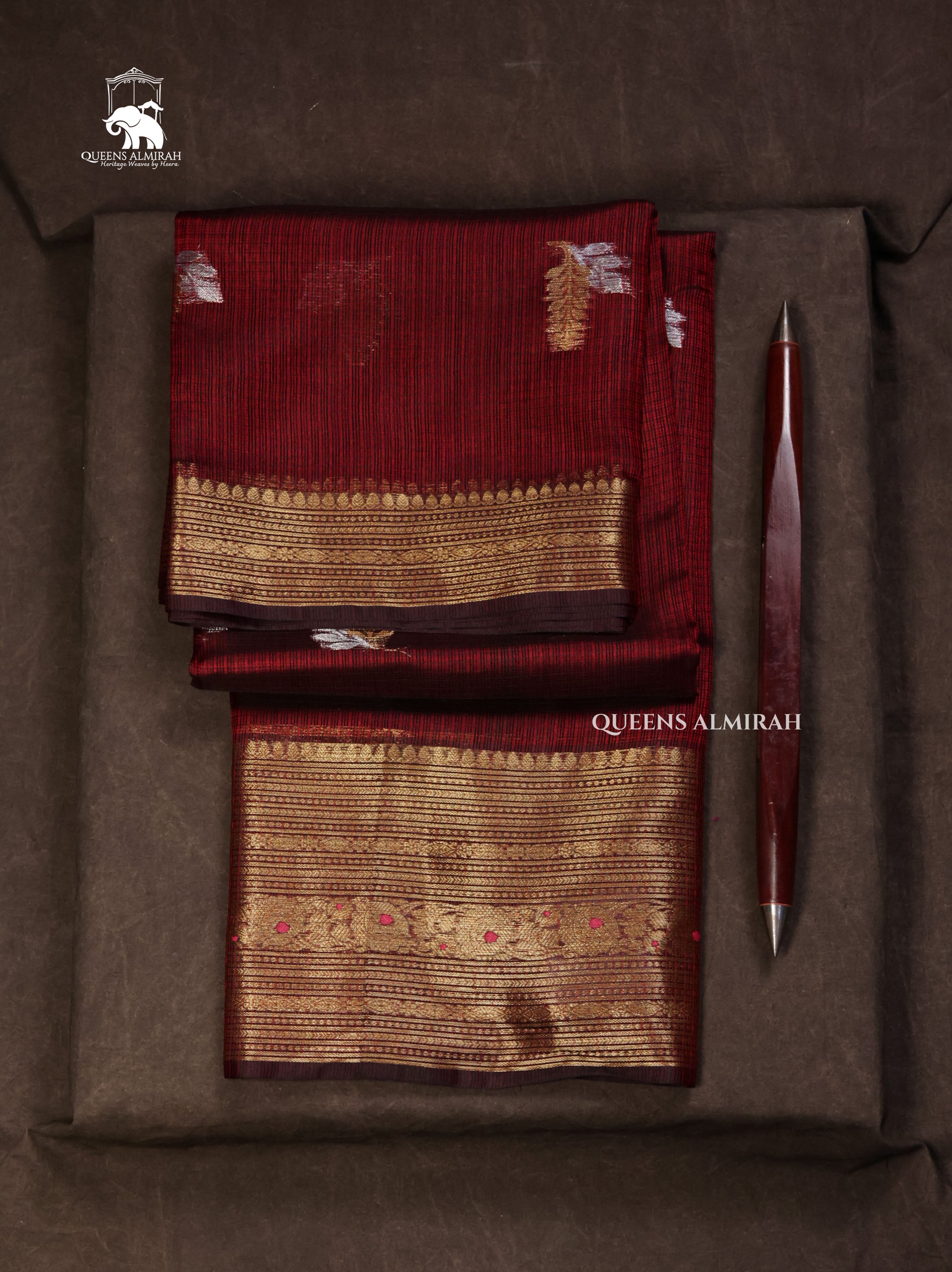 Maroon Pure Kota Silk Saree