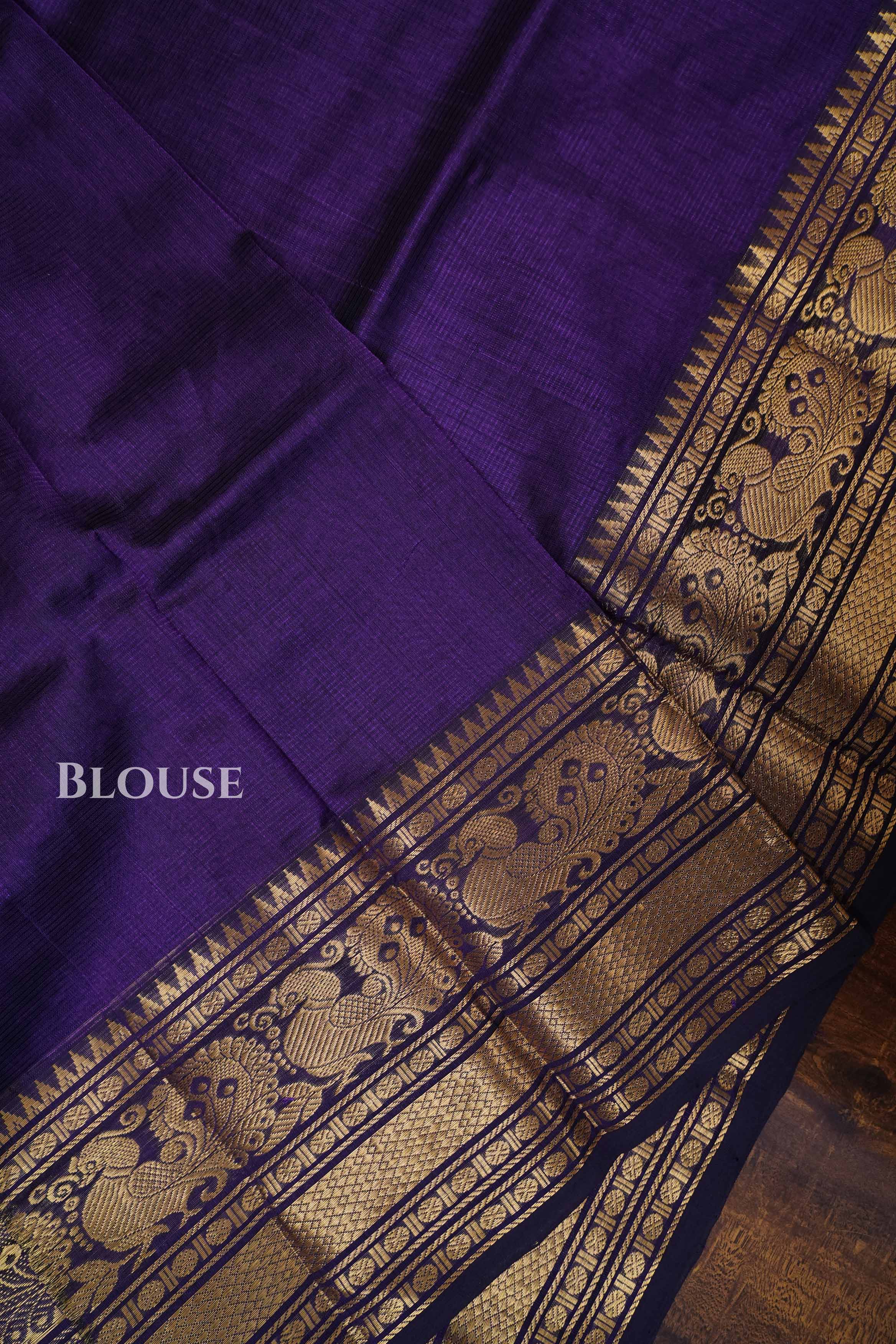 Brinjal Purple Pure Silk Cotton Saree