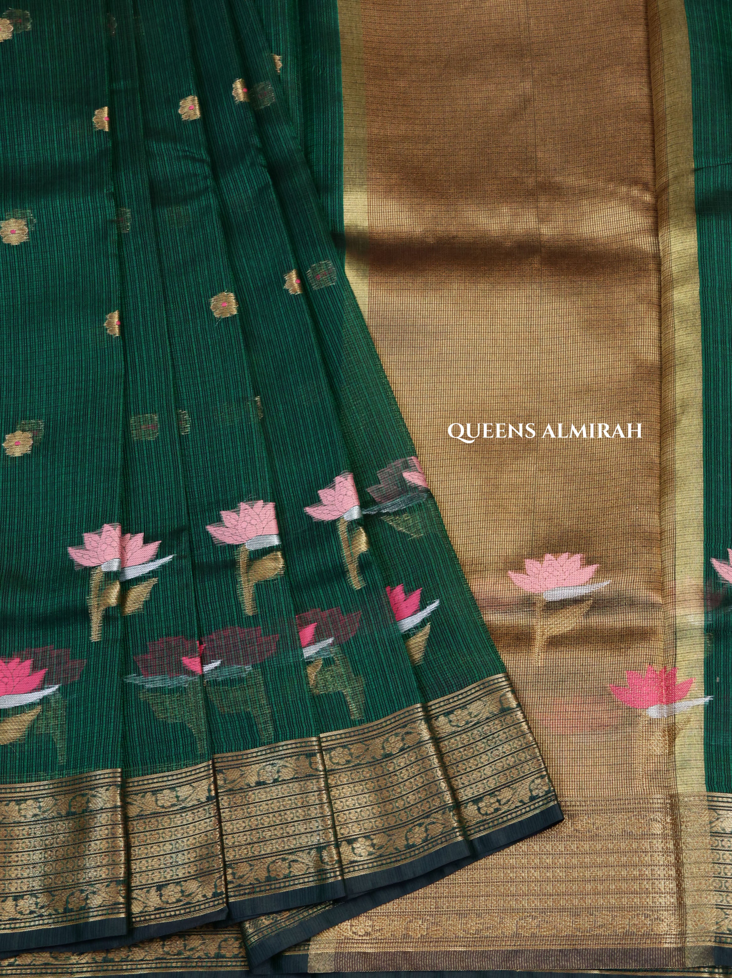 Drak Green Pure Kota Silk Saree