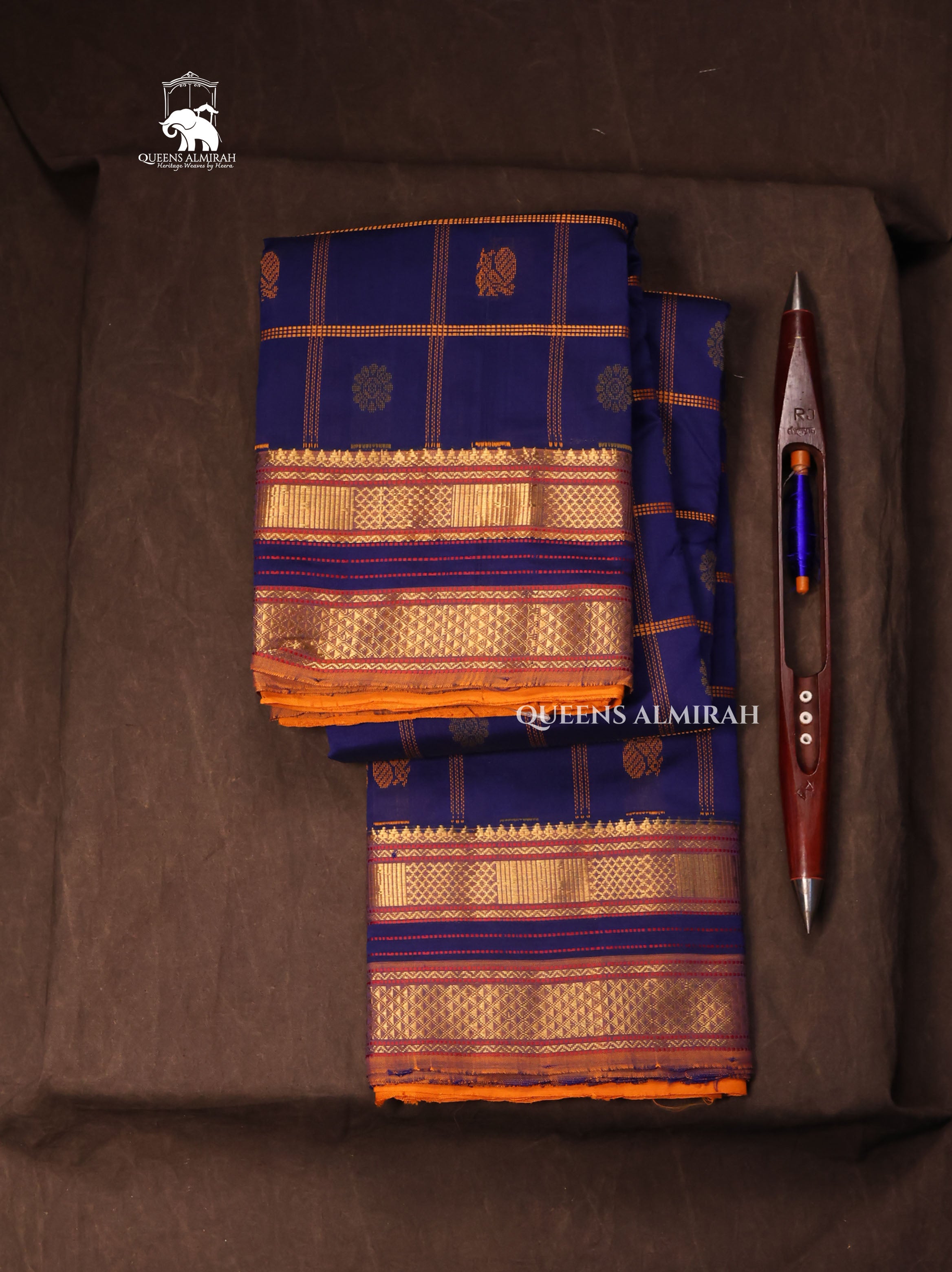 Blue Kattam With Butta Budget Silk Cotton Saree