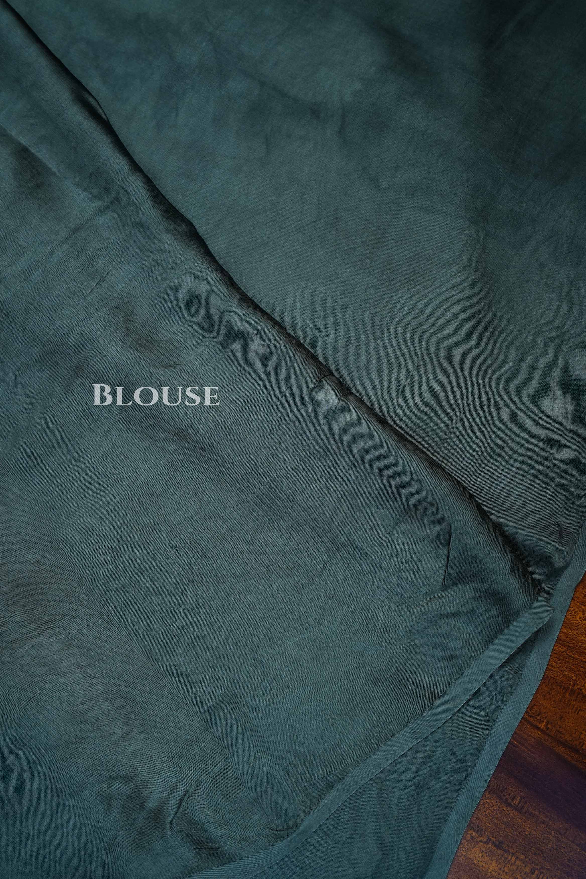 Grey Green Modal Silk Saree