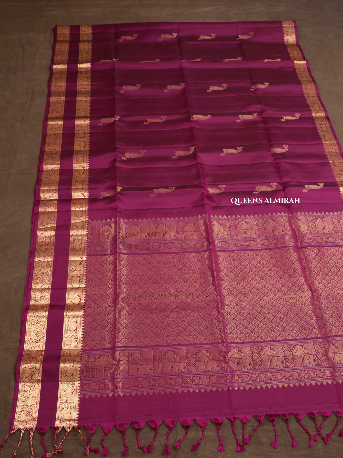 Purple Pure Soft Silk Saree