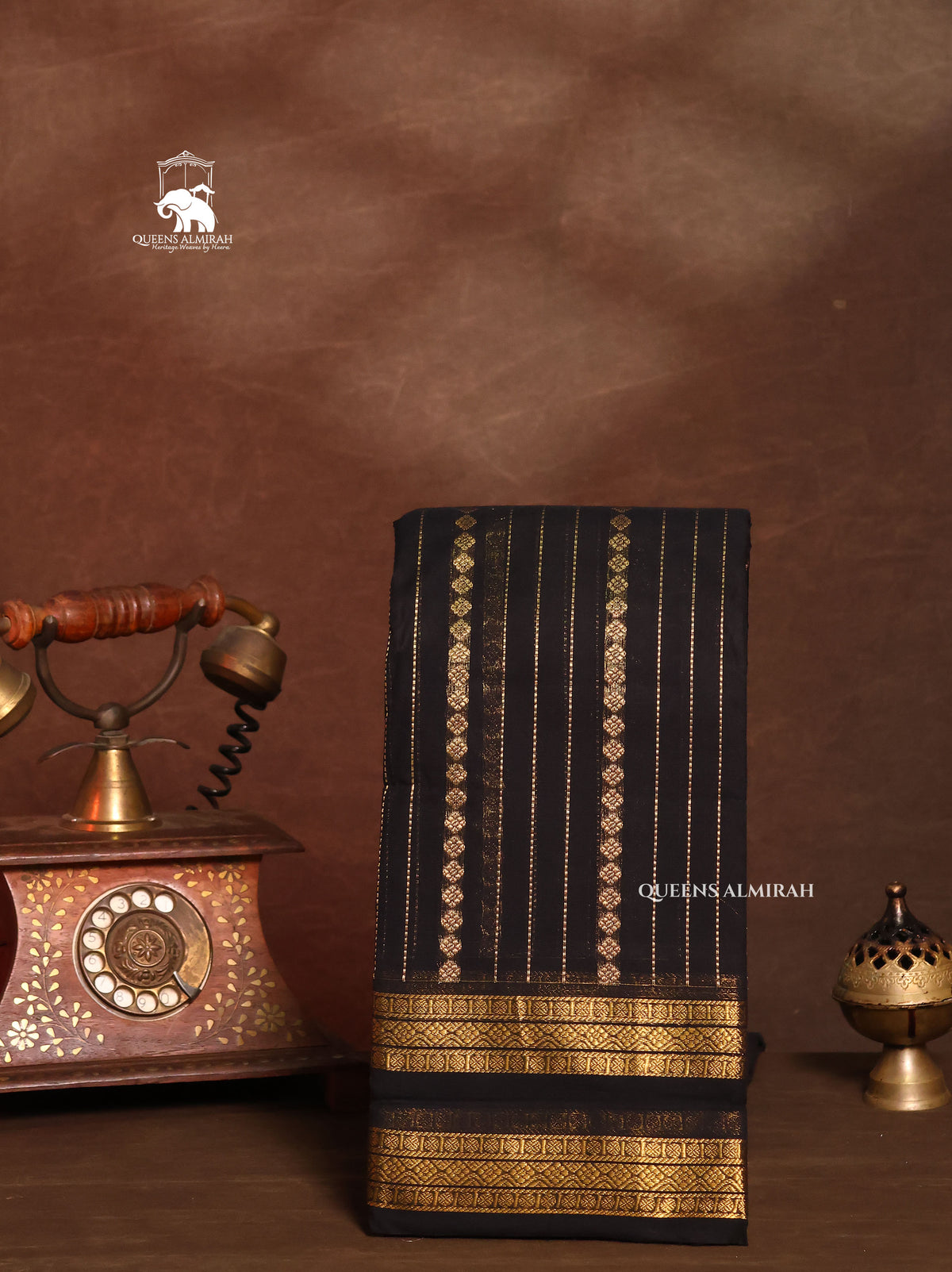 Black Kanchi Cotton Saree