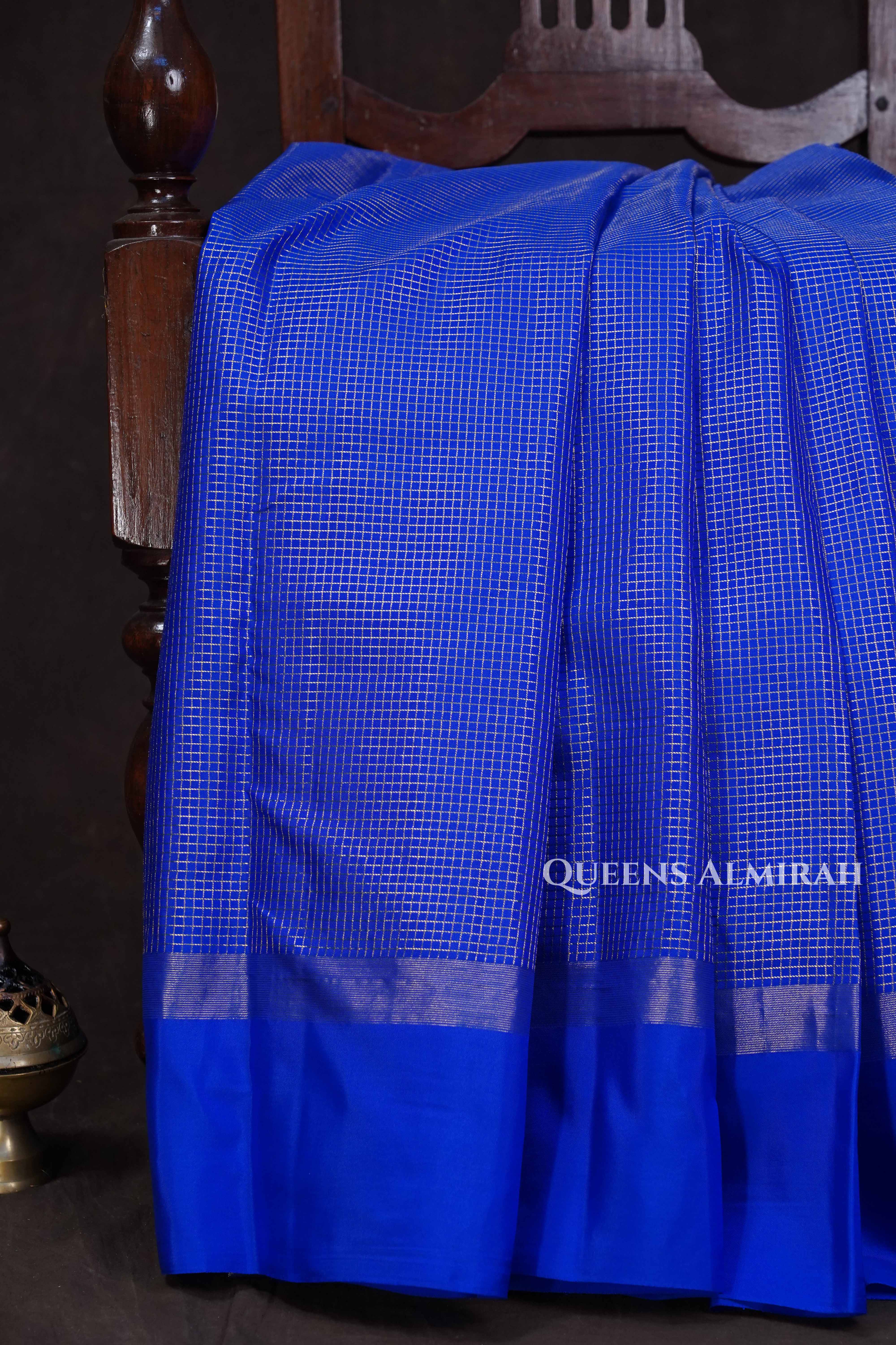 Royal Blue Pure kanchivaram Silk Saree