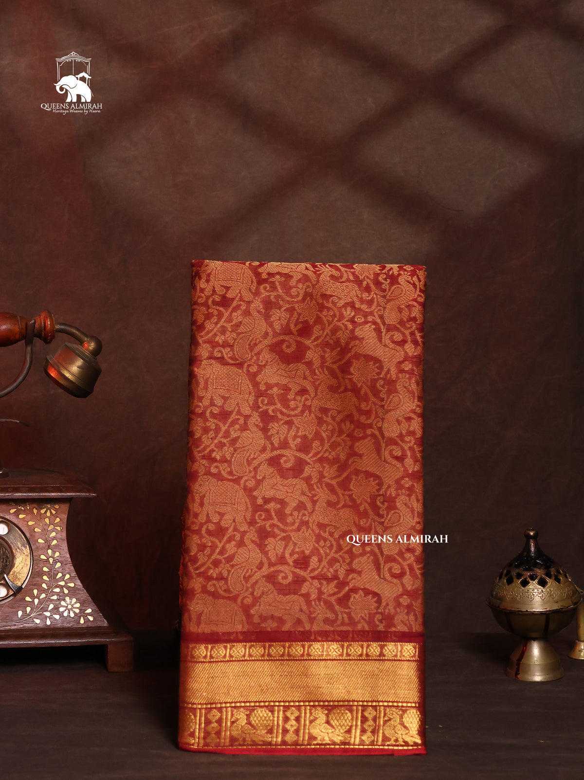 Brown Vanasingaram Kanchi Cotton Saree