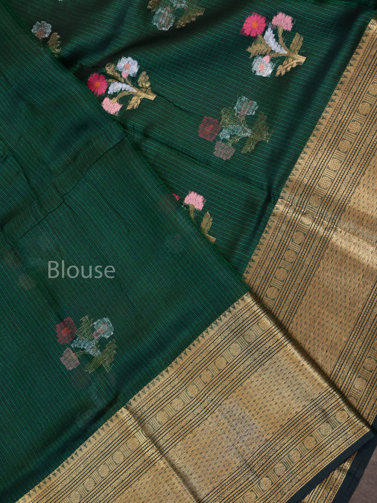Meenakshi Green Pure Kota Silk Saree
