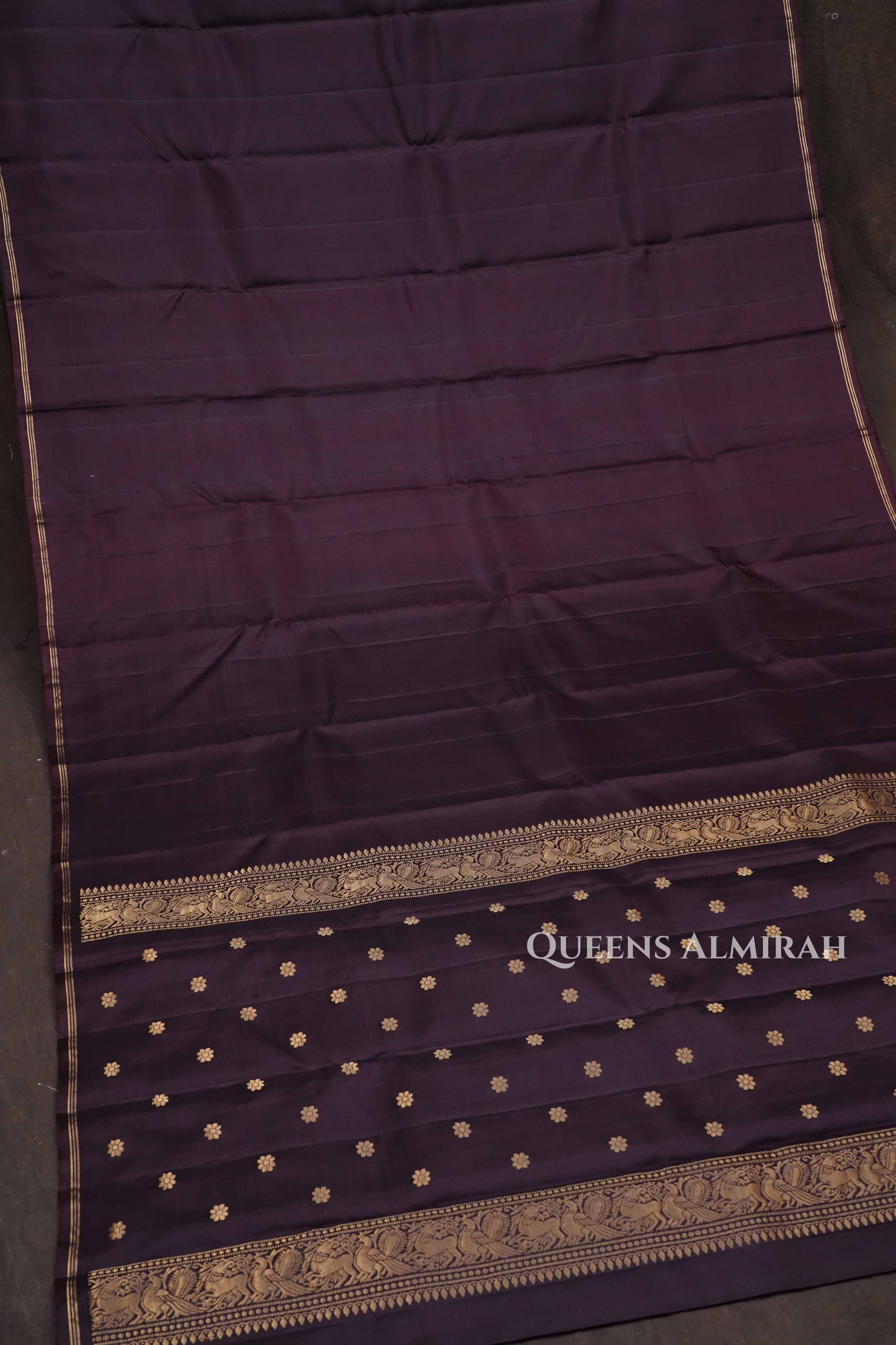 Cocoa Bean Pure Kanchivaram Silk Saree