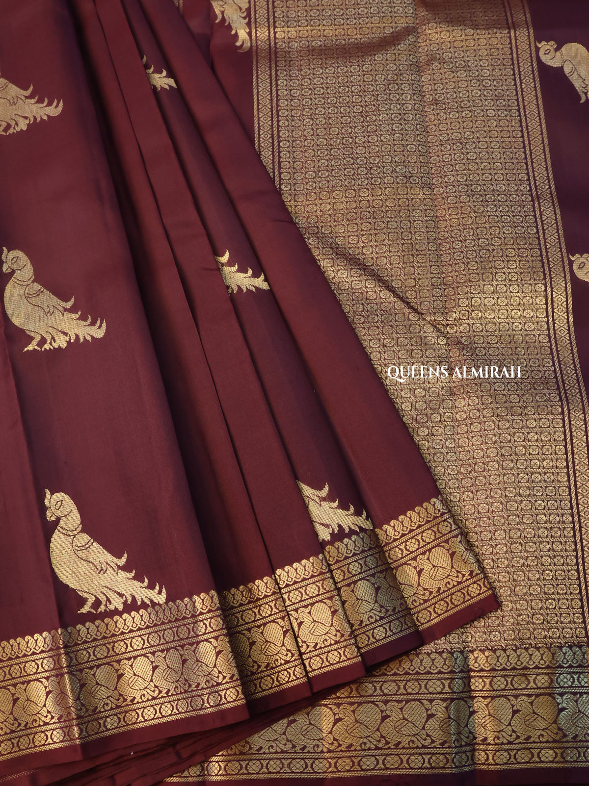 Araku Maroon Pure Kanchivaram Silk Saree