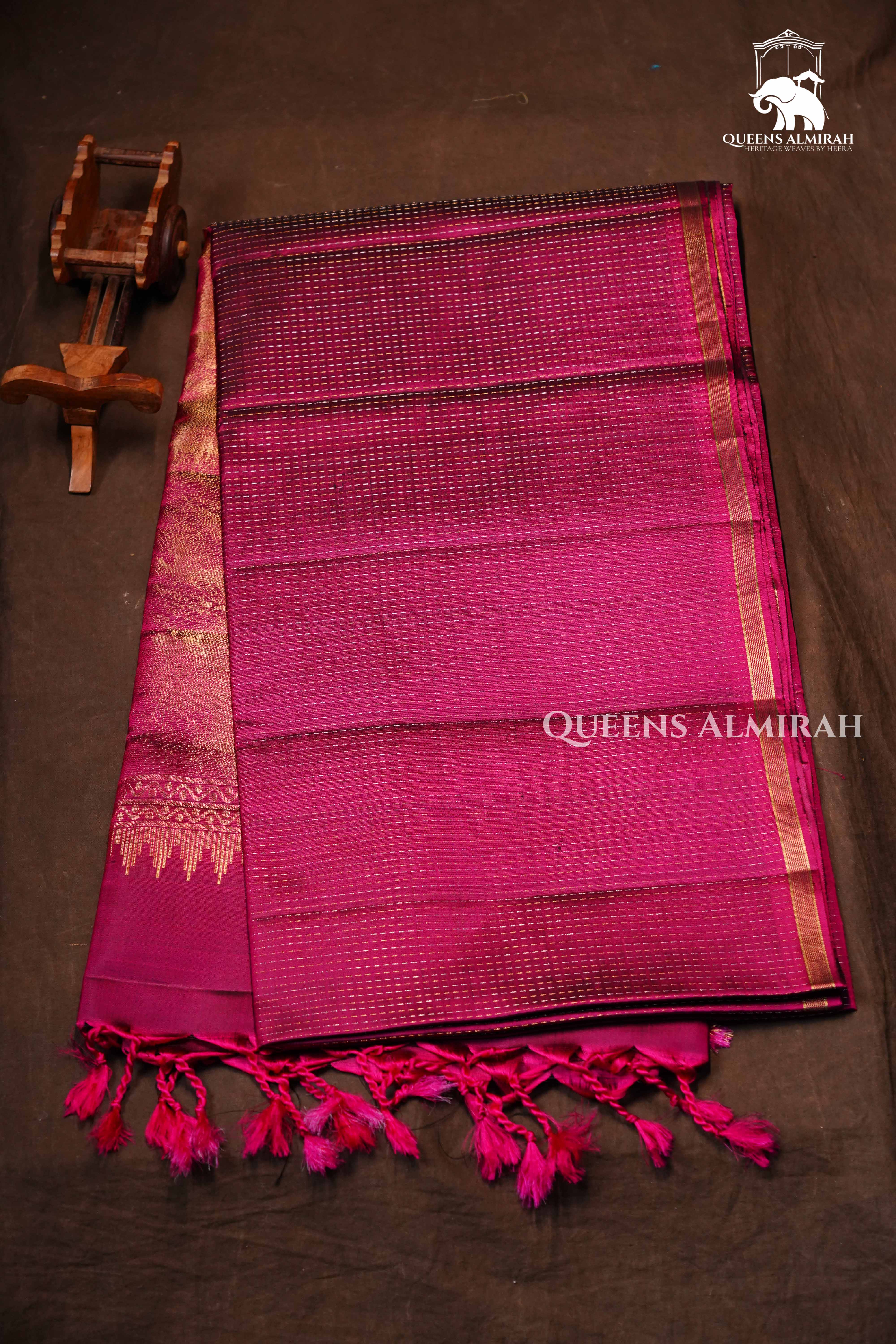Mulberry Purple Pure Soft Silk Saree