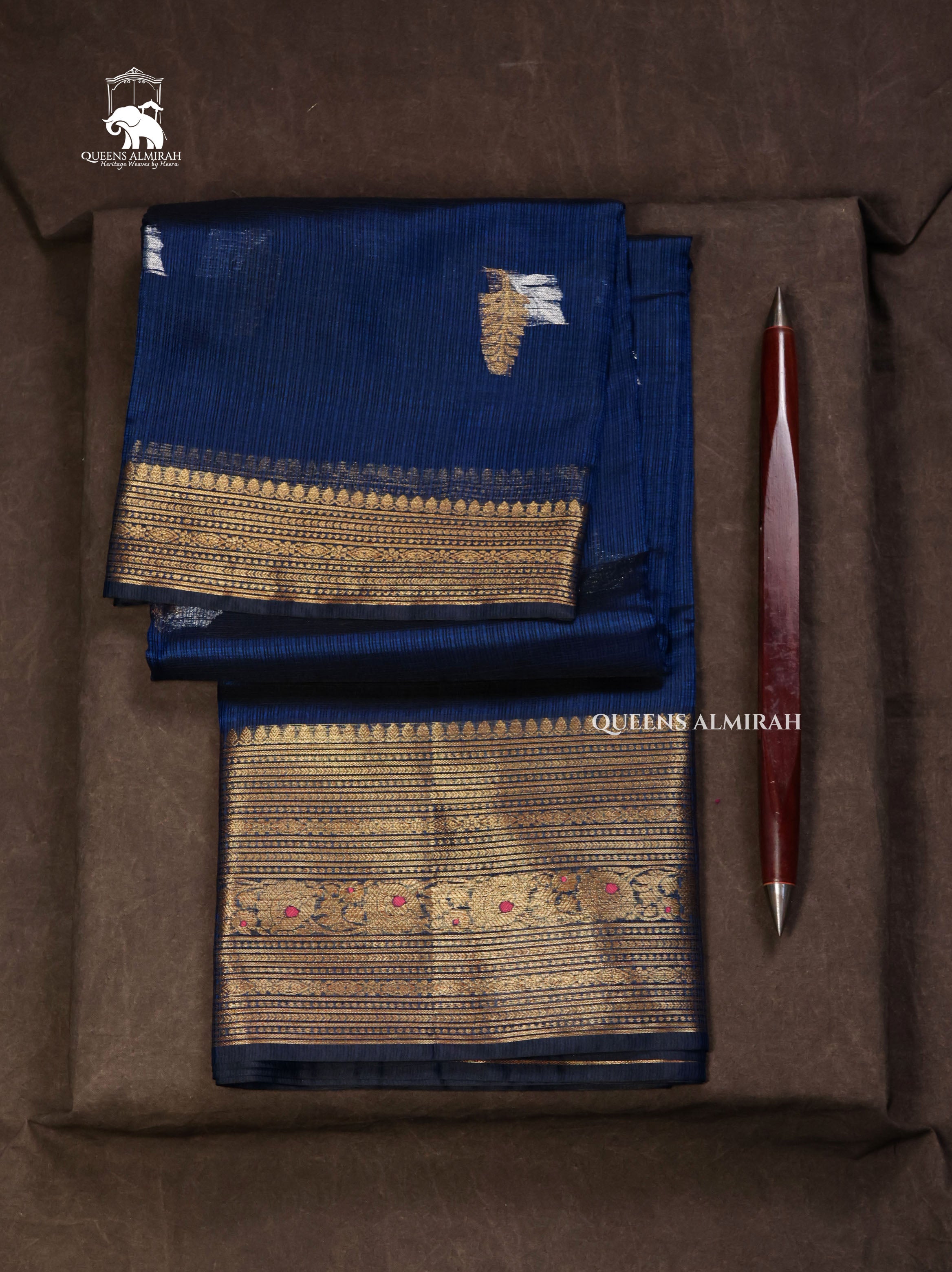 Blue Pure Kota Silk Saree