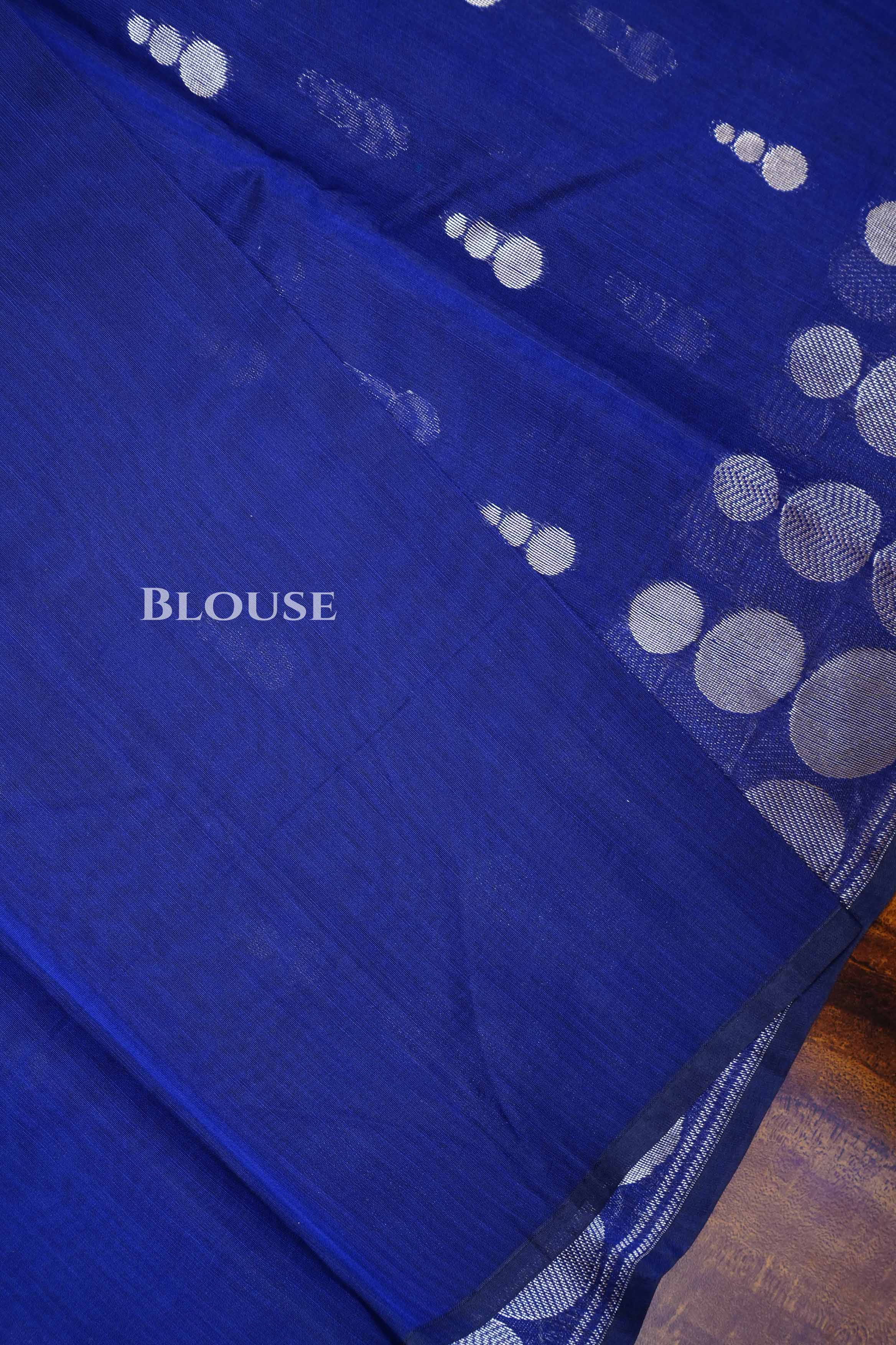 Dark Blue Semi Silk Cotton Saree