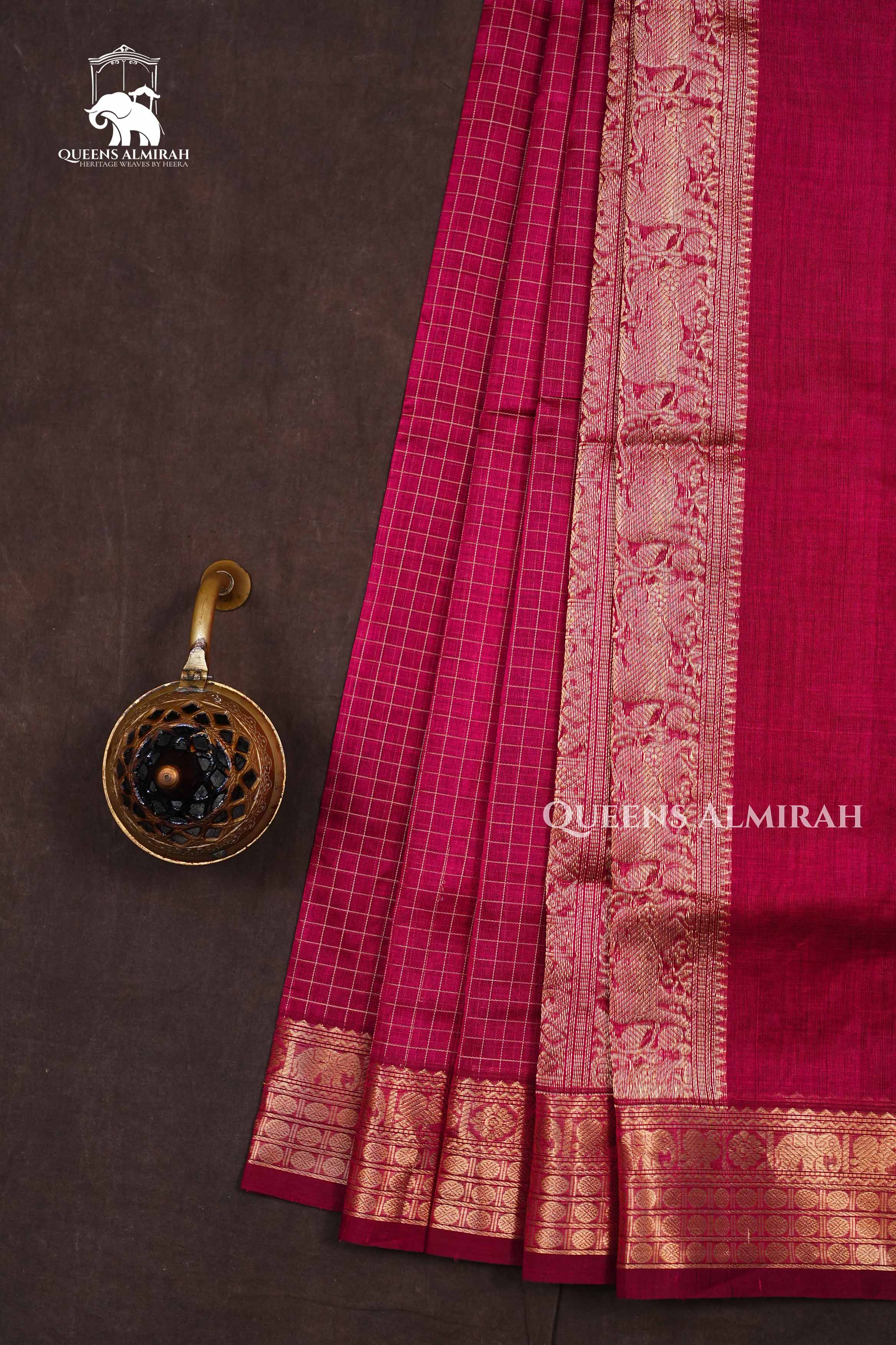 Magenta Pink Chettinad Silk Cotton Saree