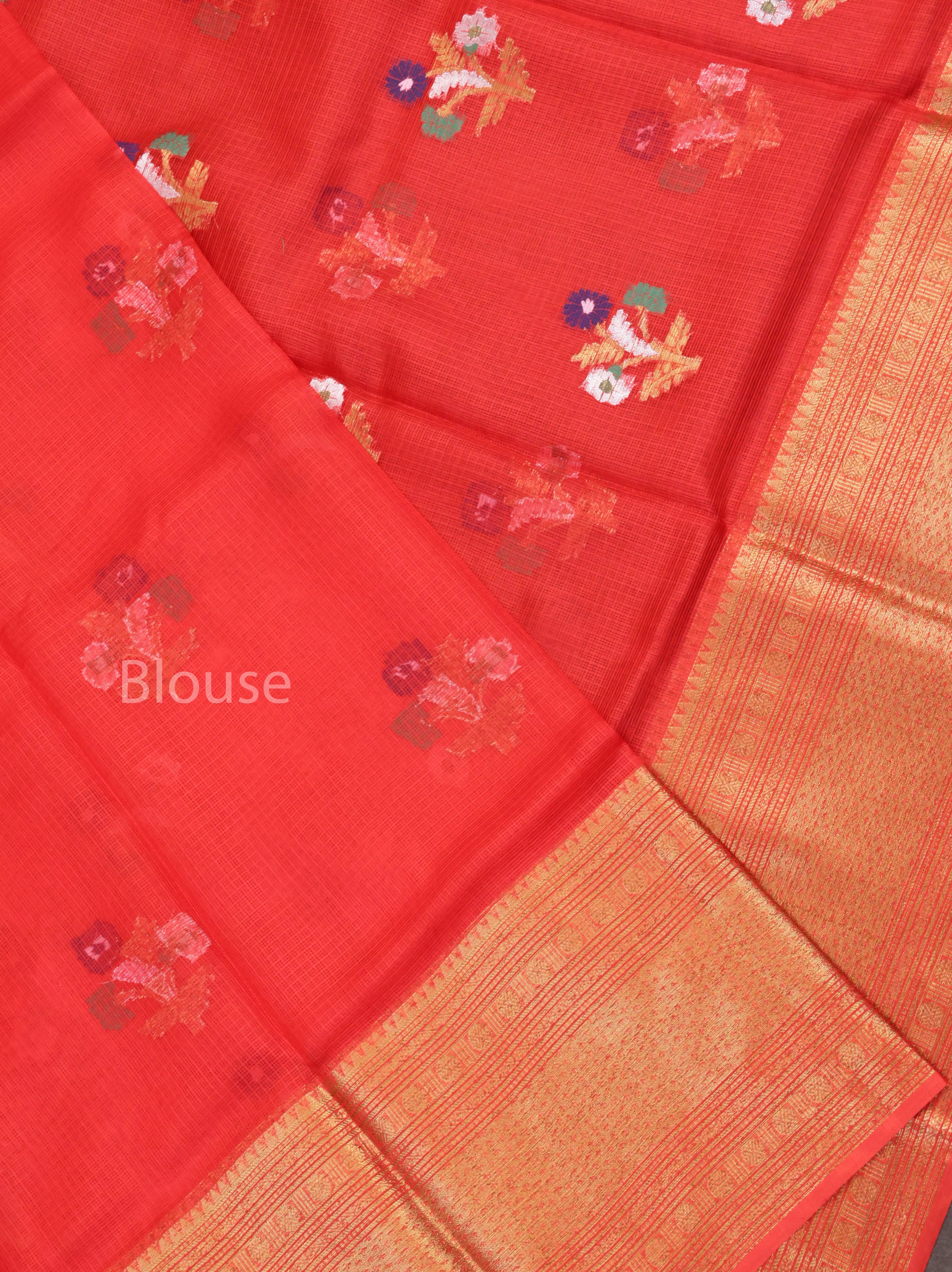 Chilly Red Pure Kota Silk Saree