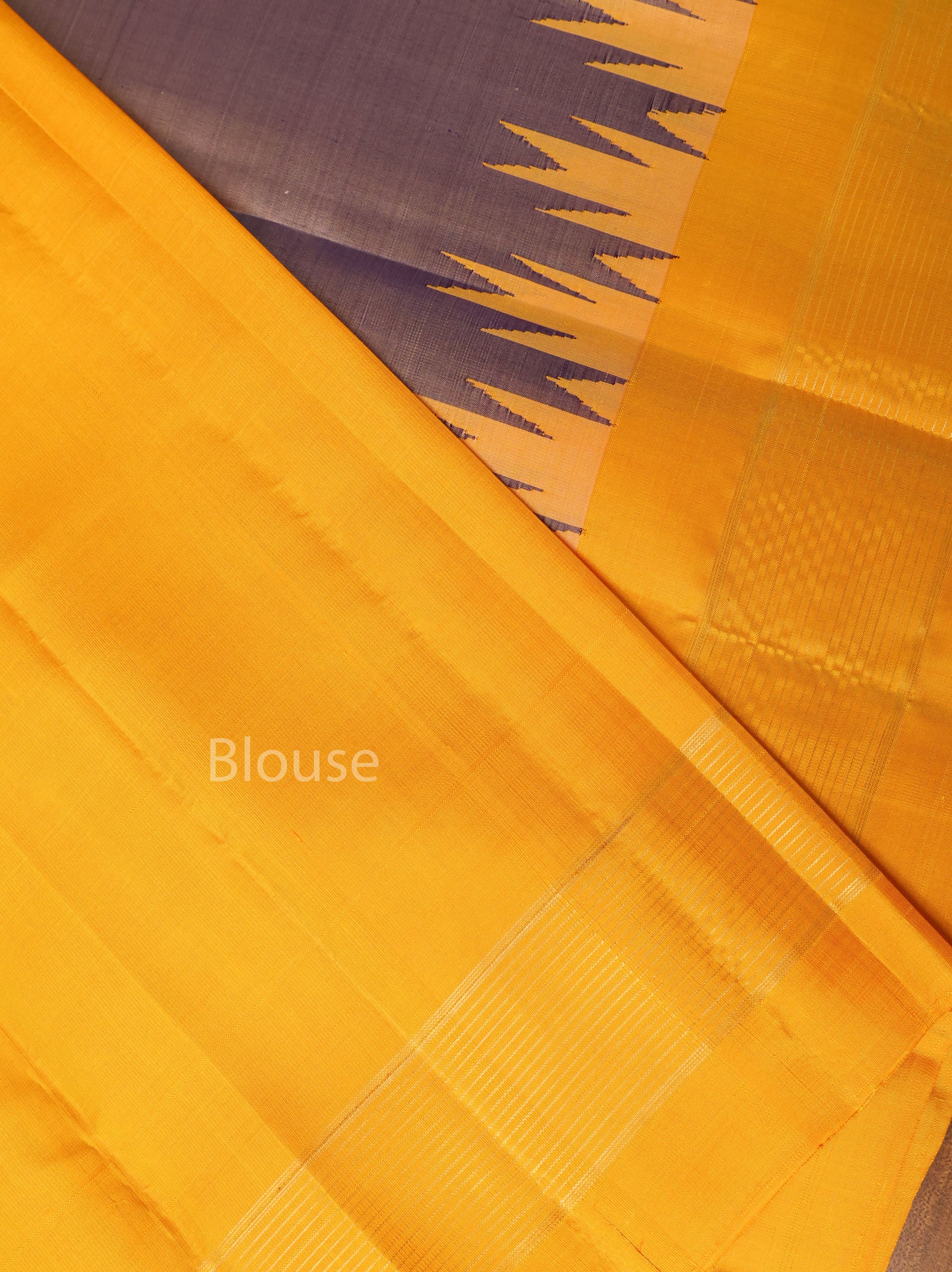 Ash Grey With Ganga Jamuna Border Pure Kanchivaram Silk Saree