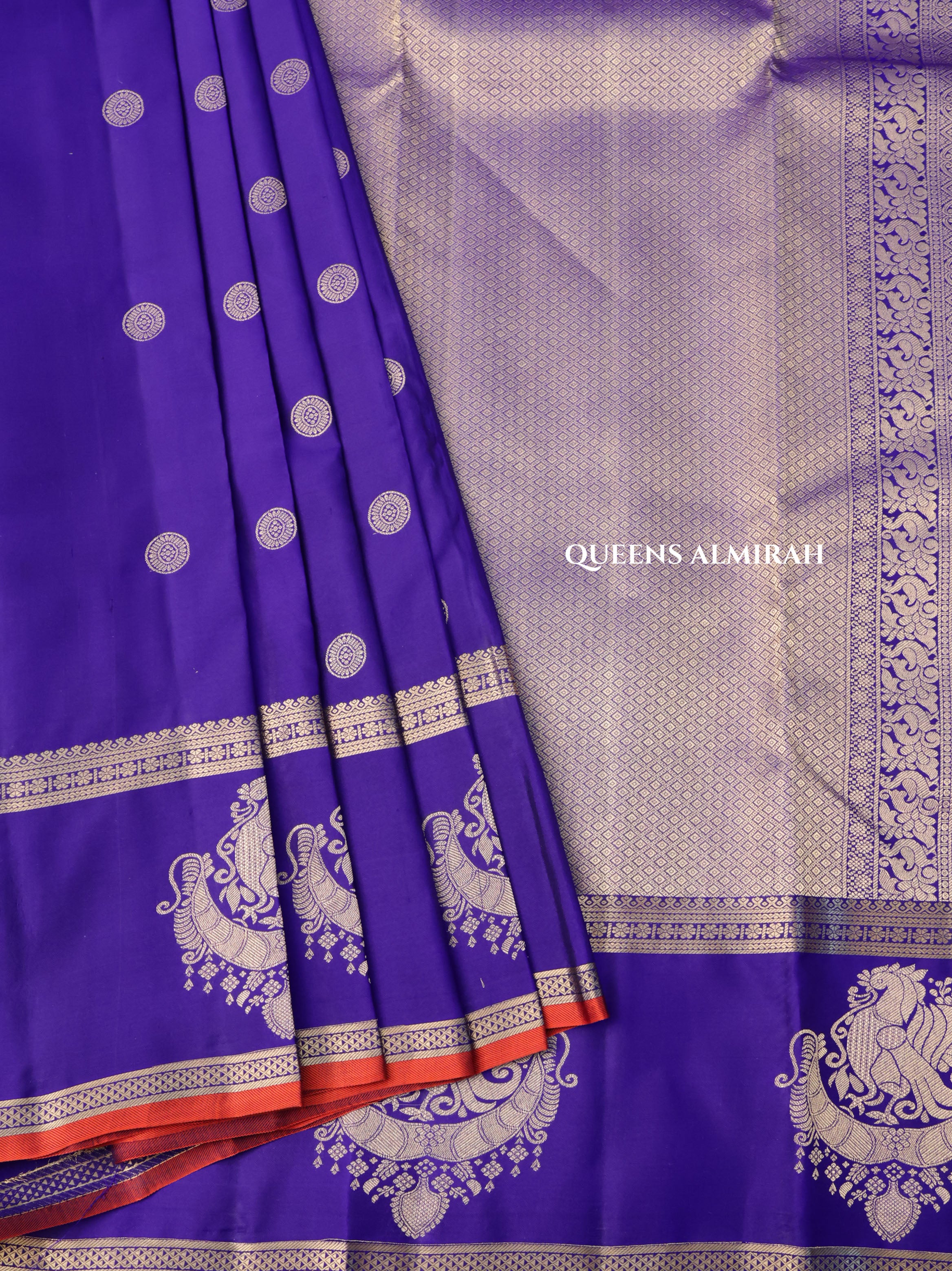 Ms Blue Pure Kanchivaram Silk Saree