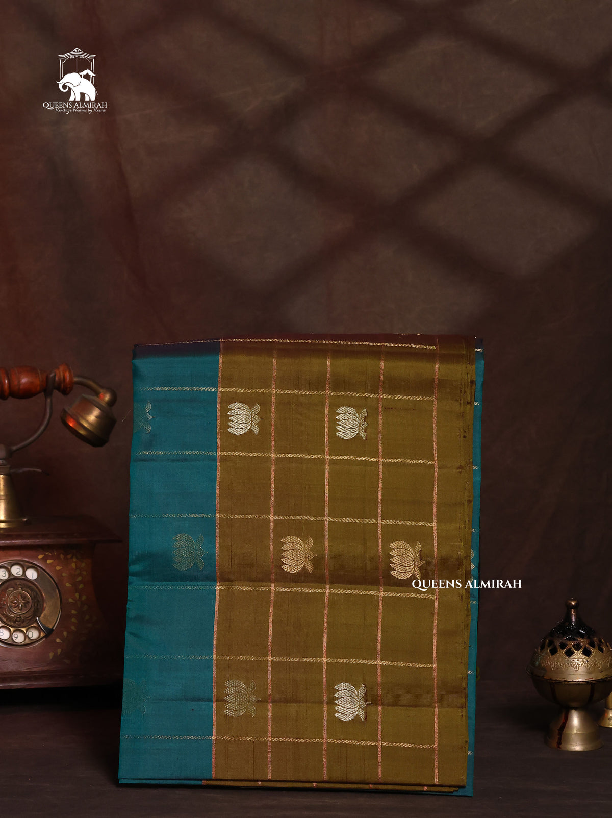 Sea Blue With Green Pure Soft Silk Saree