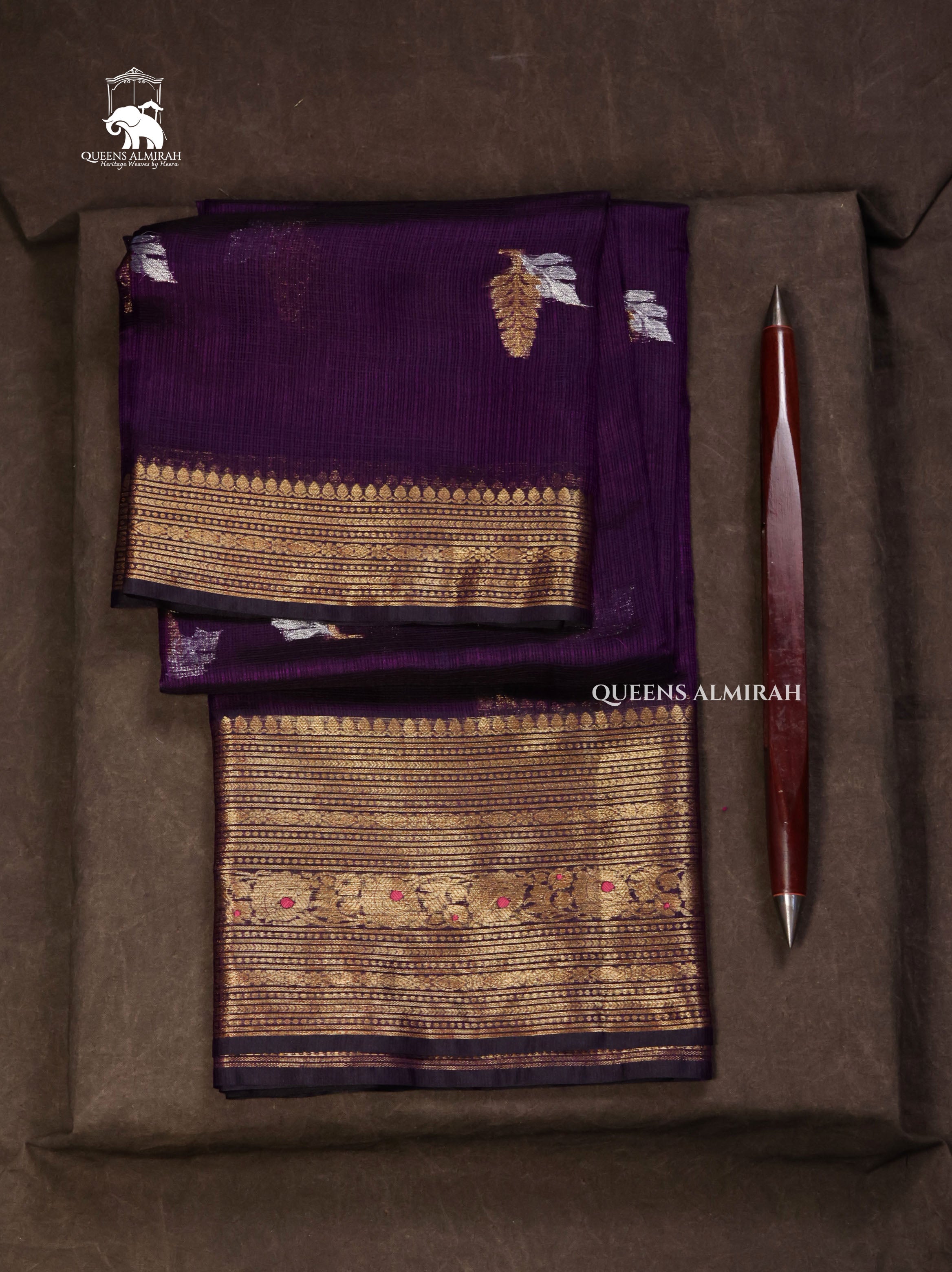Purple Pure Kota Silk Saree