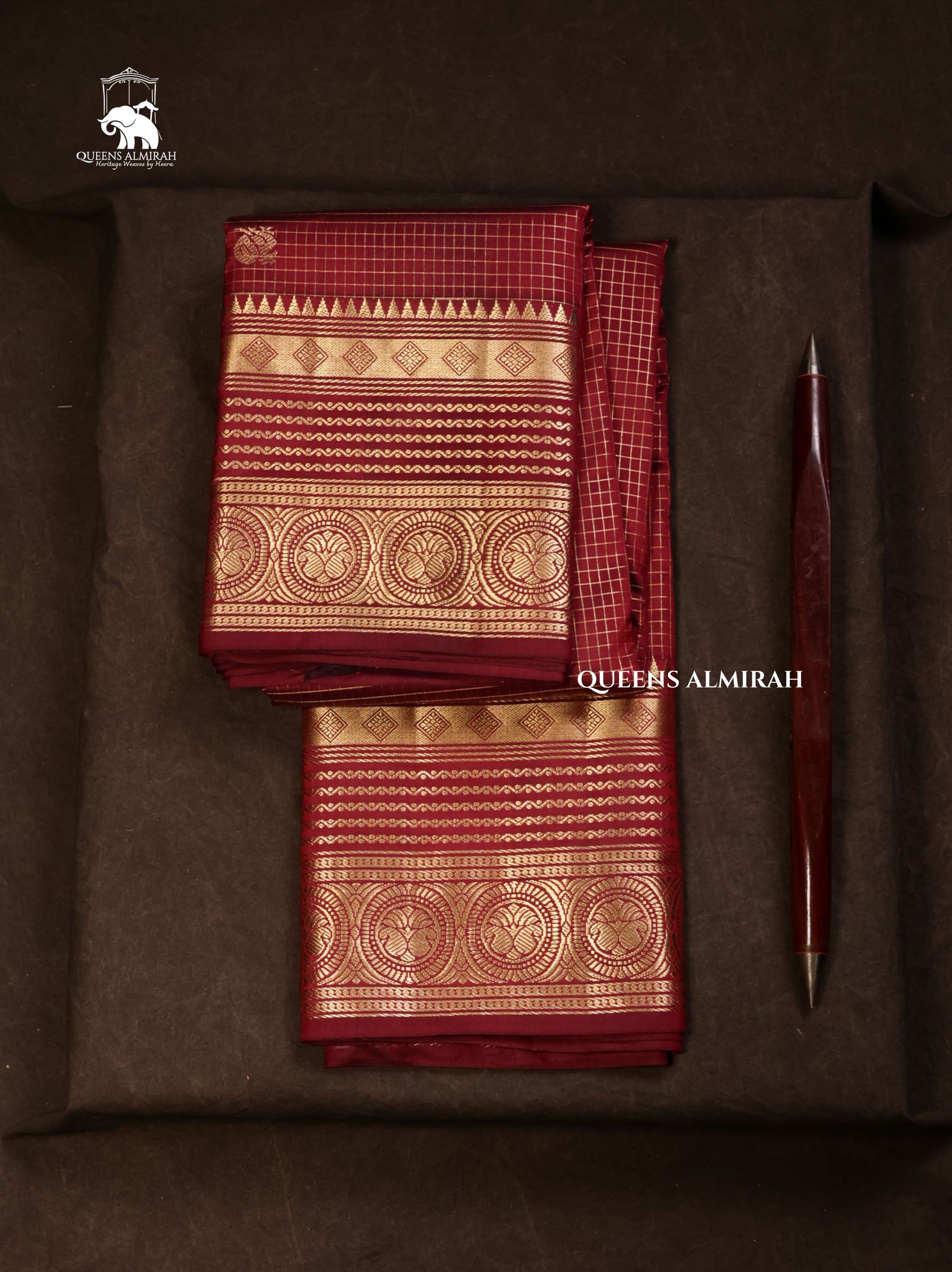 Maroon Pure Kanchivaram Silk Saree