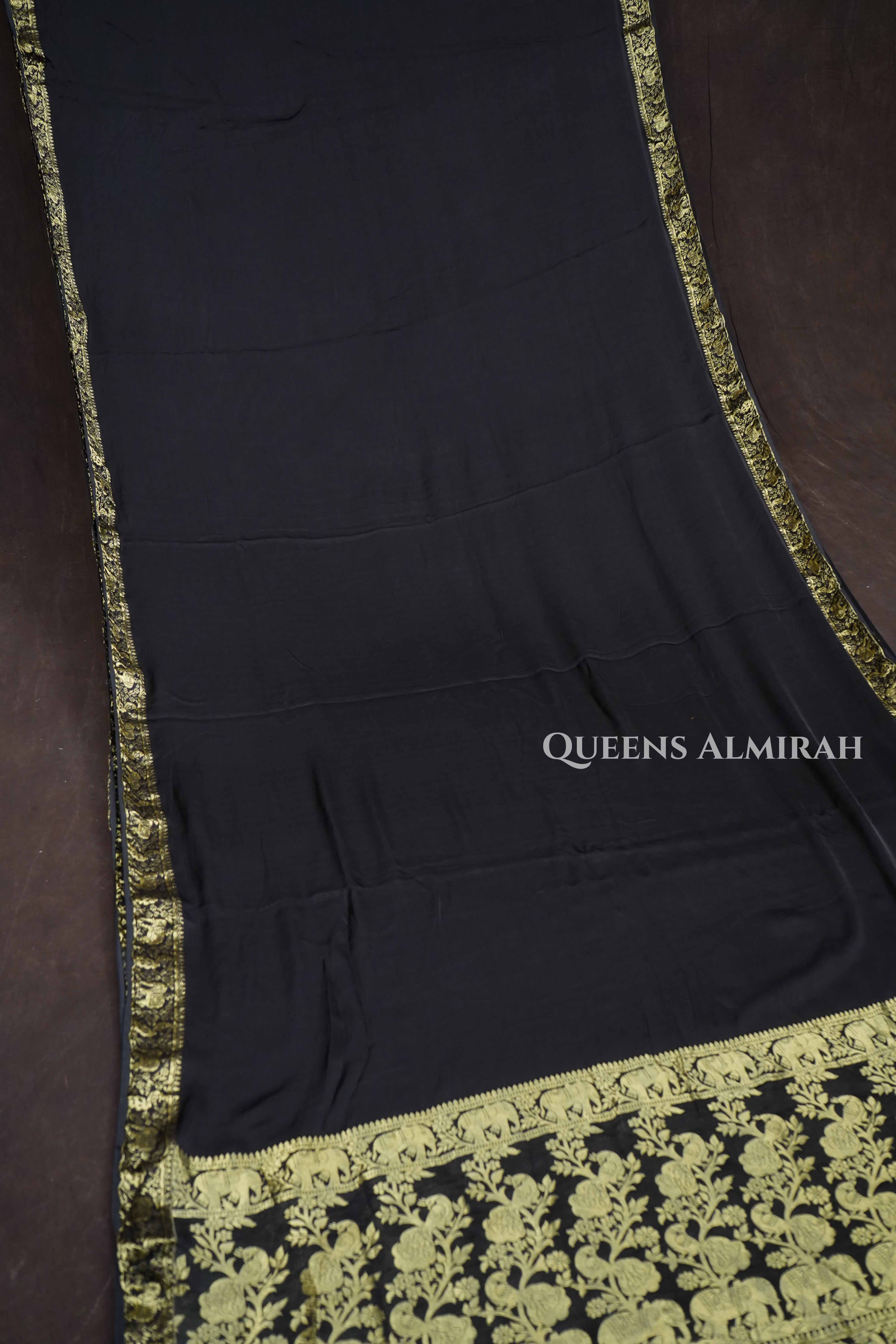 Black Modal Silk Saree