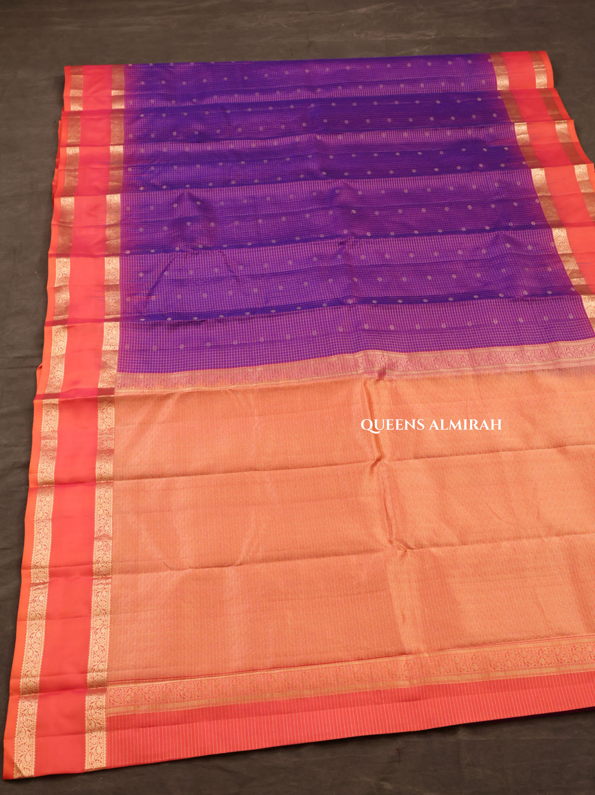 Purple With Orange Pure Kanchivaram Silk Saree