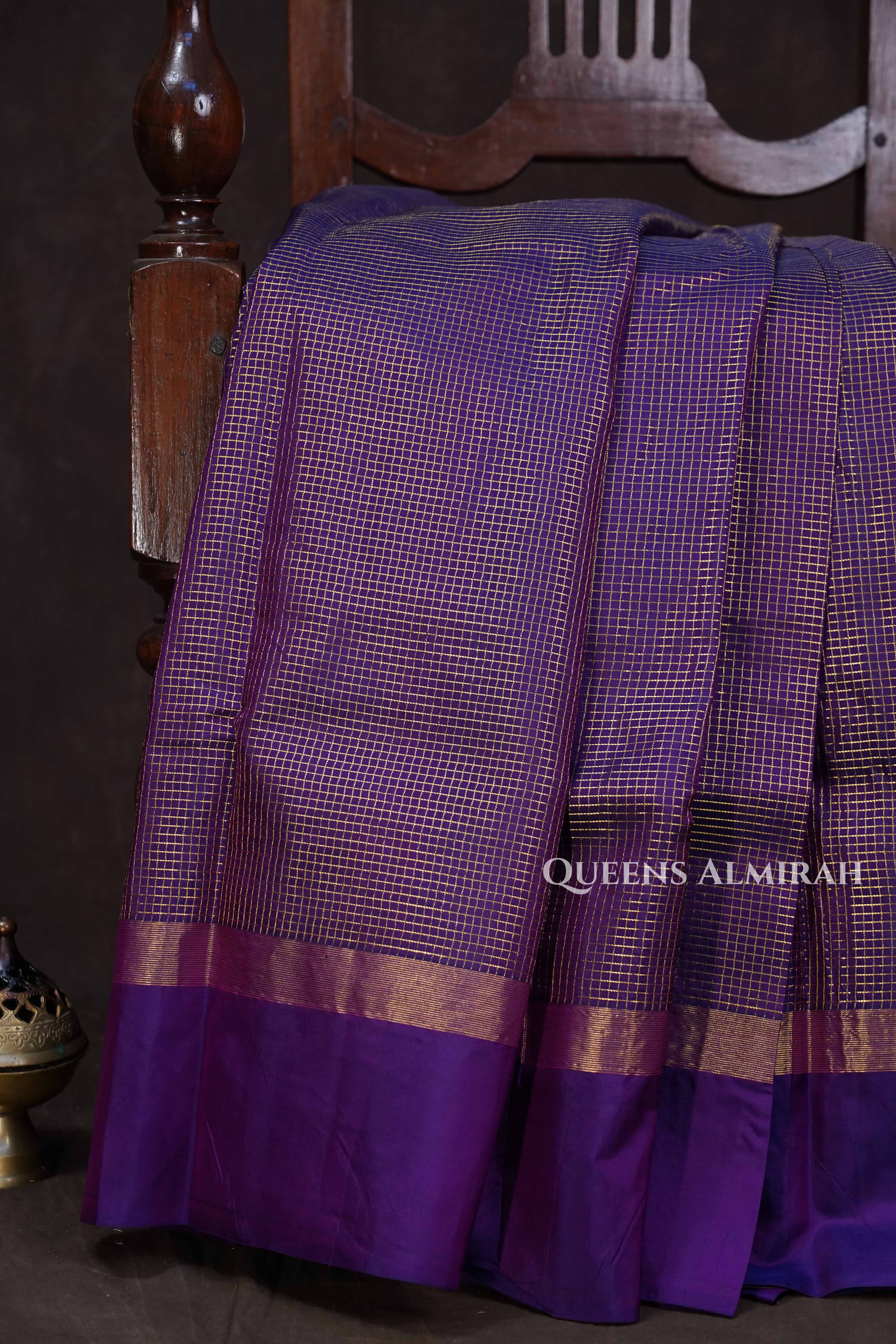 Purple Pure kanchivaram Silk Saree