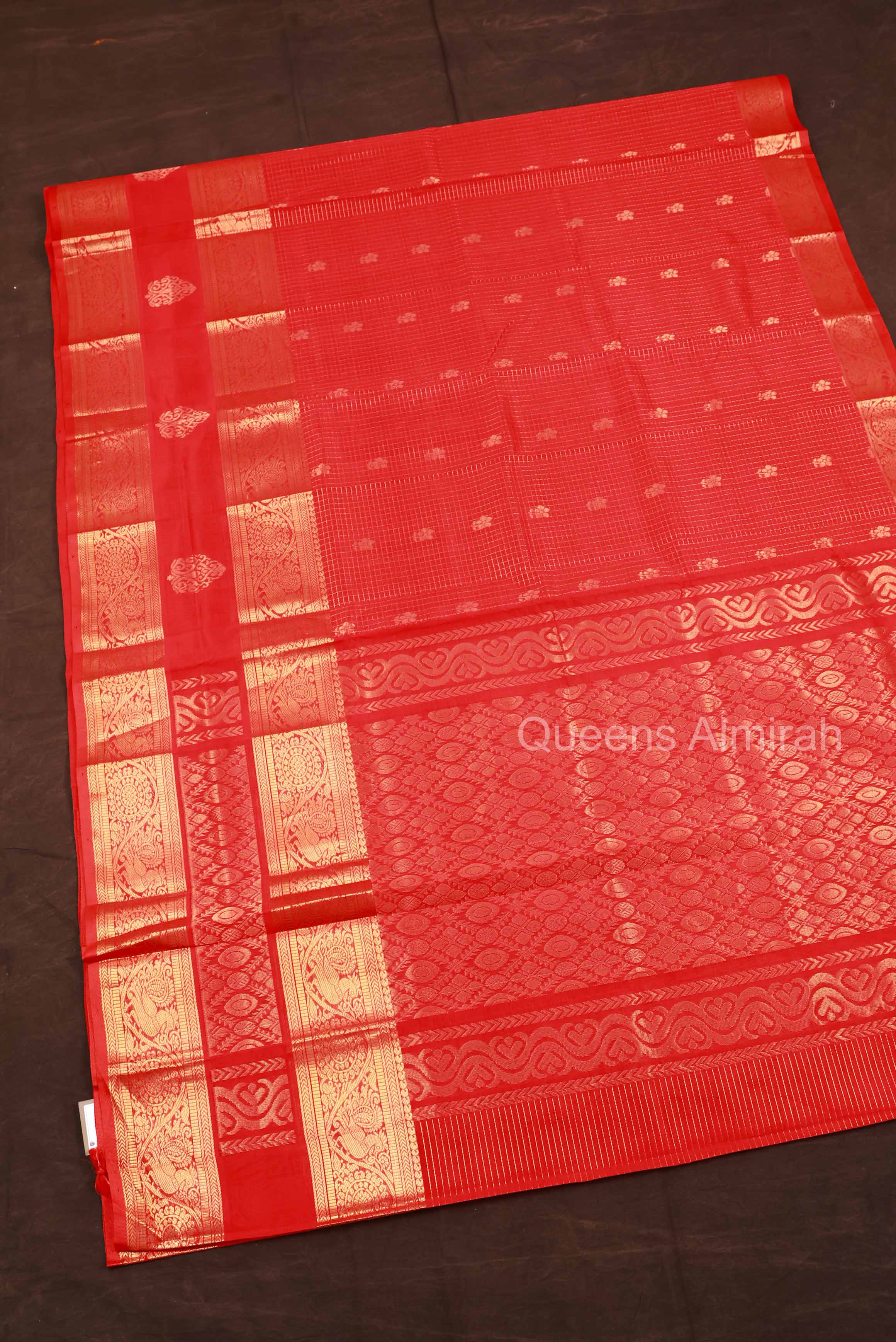 Red Pure Silk Cotton Saree