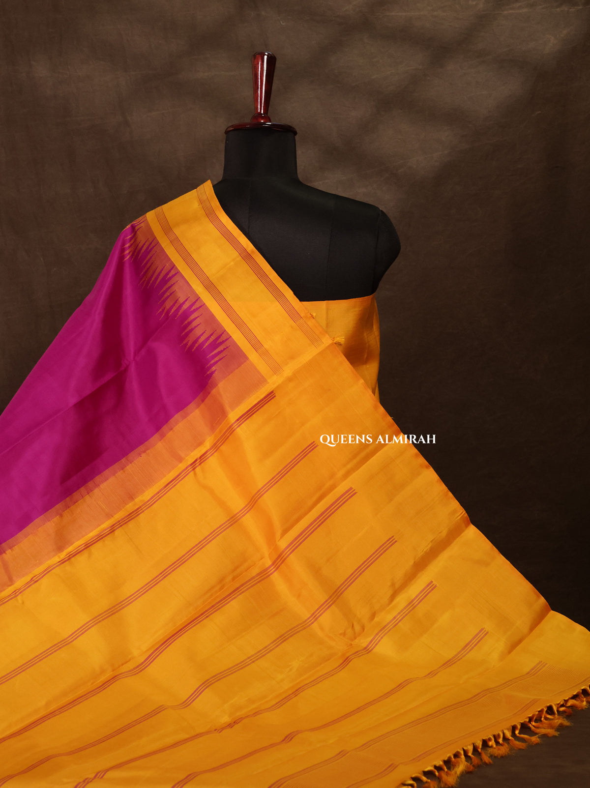 Purple With Yellow Pure Kanchivaram Silk Saree