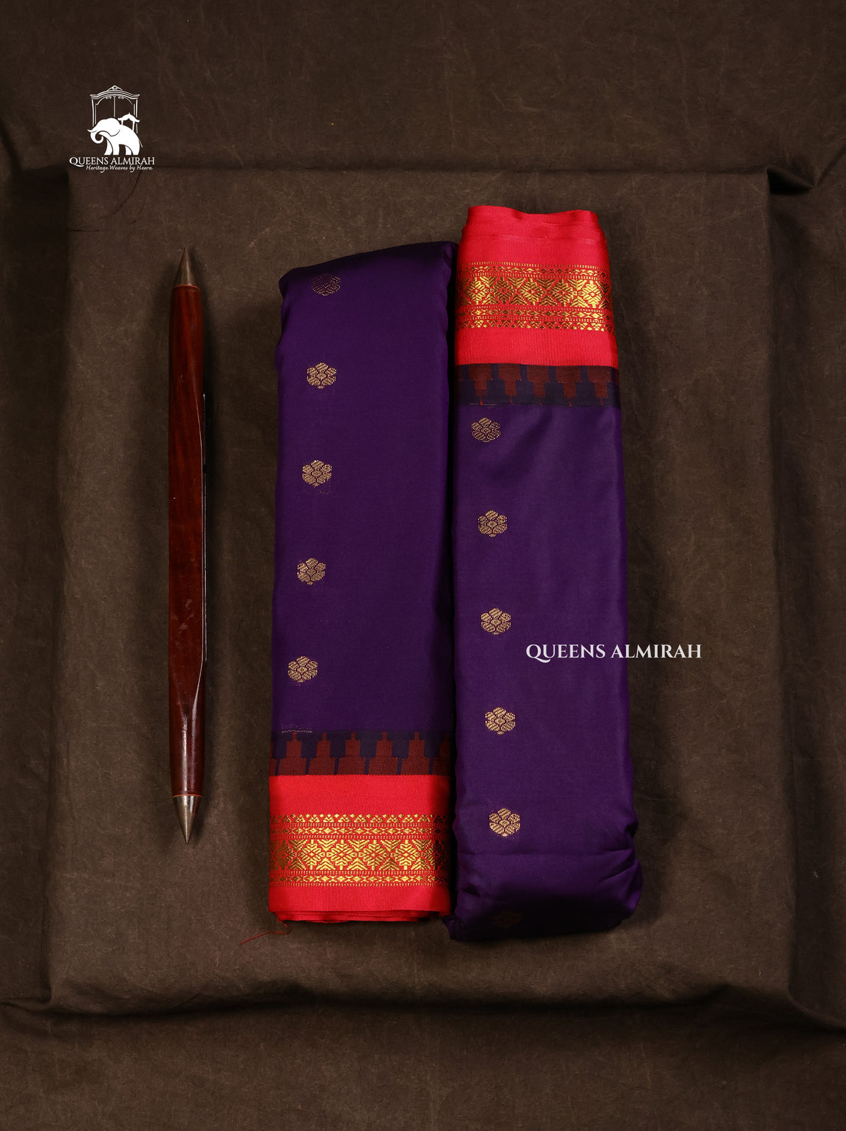 Navy Blue With Pink Semi Gadwal Silk Saree