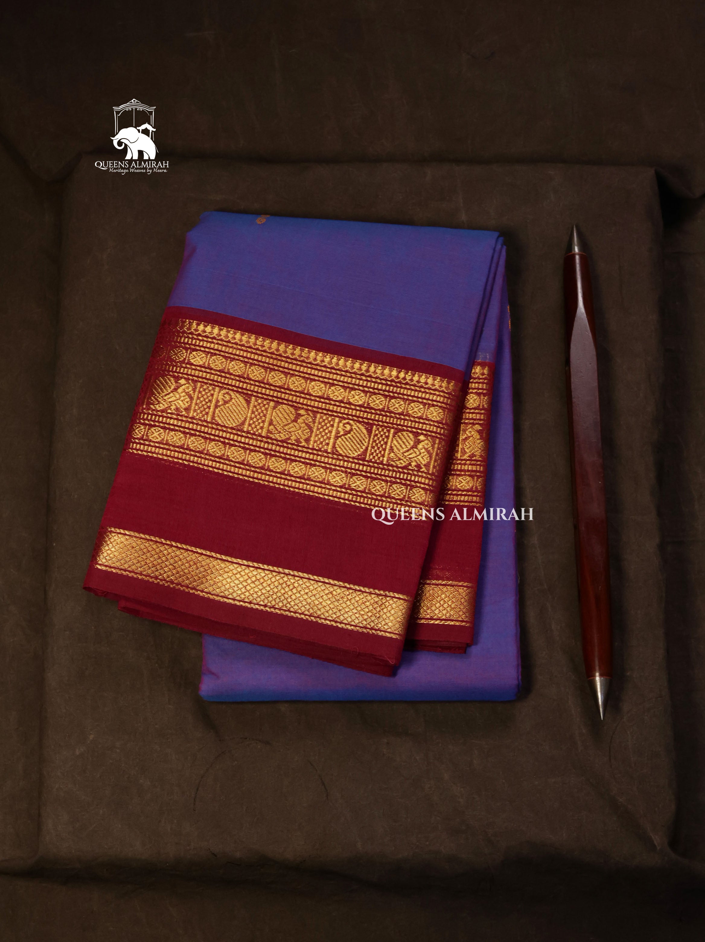 Lavender With Maroon Kanchi Cotton Saree
