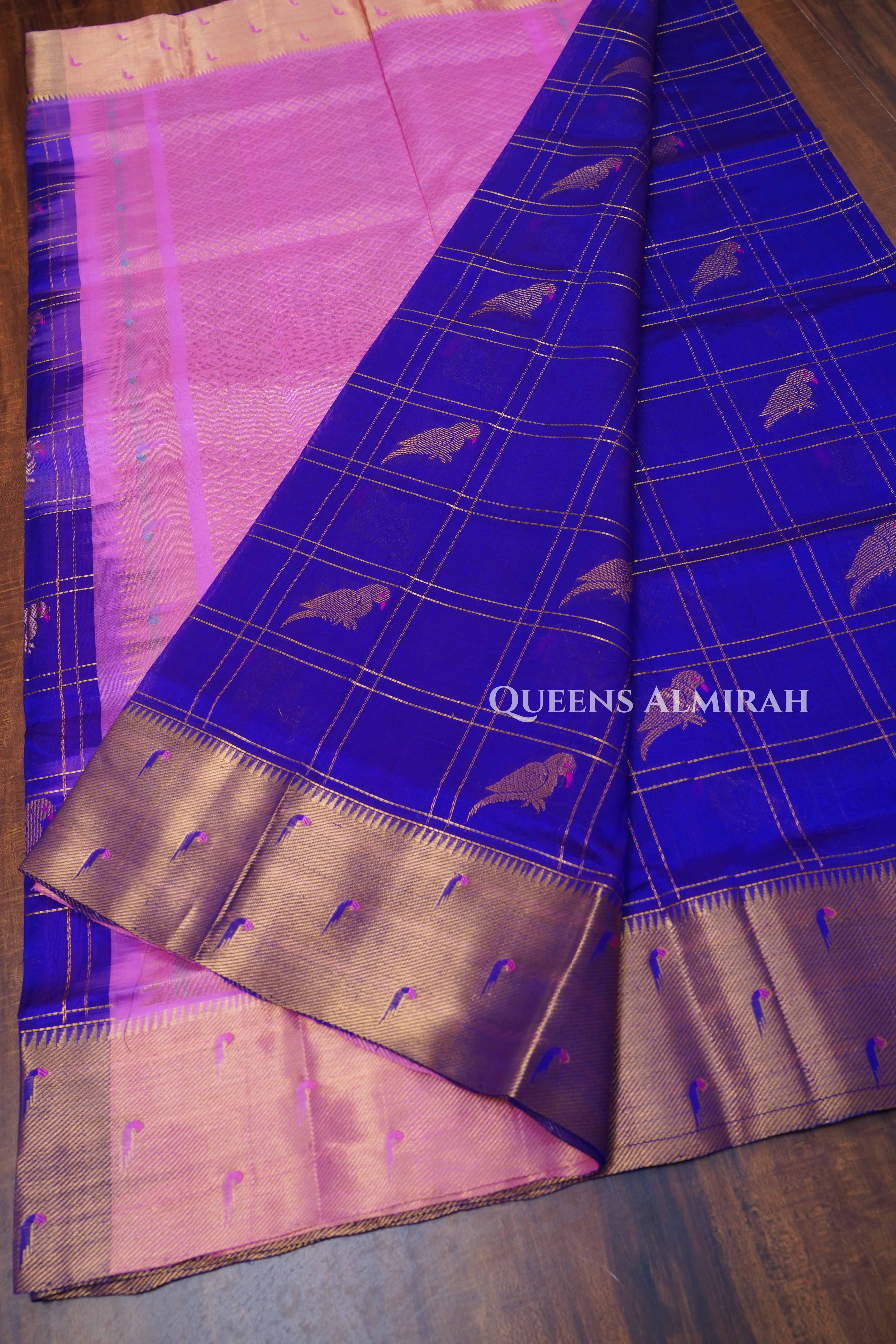 Purple Pure Kanchi Silk Cotton Saree