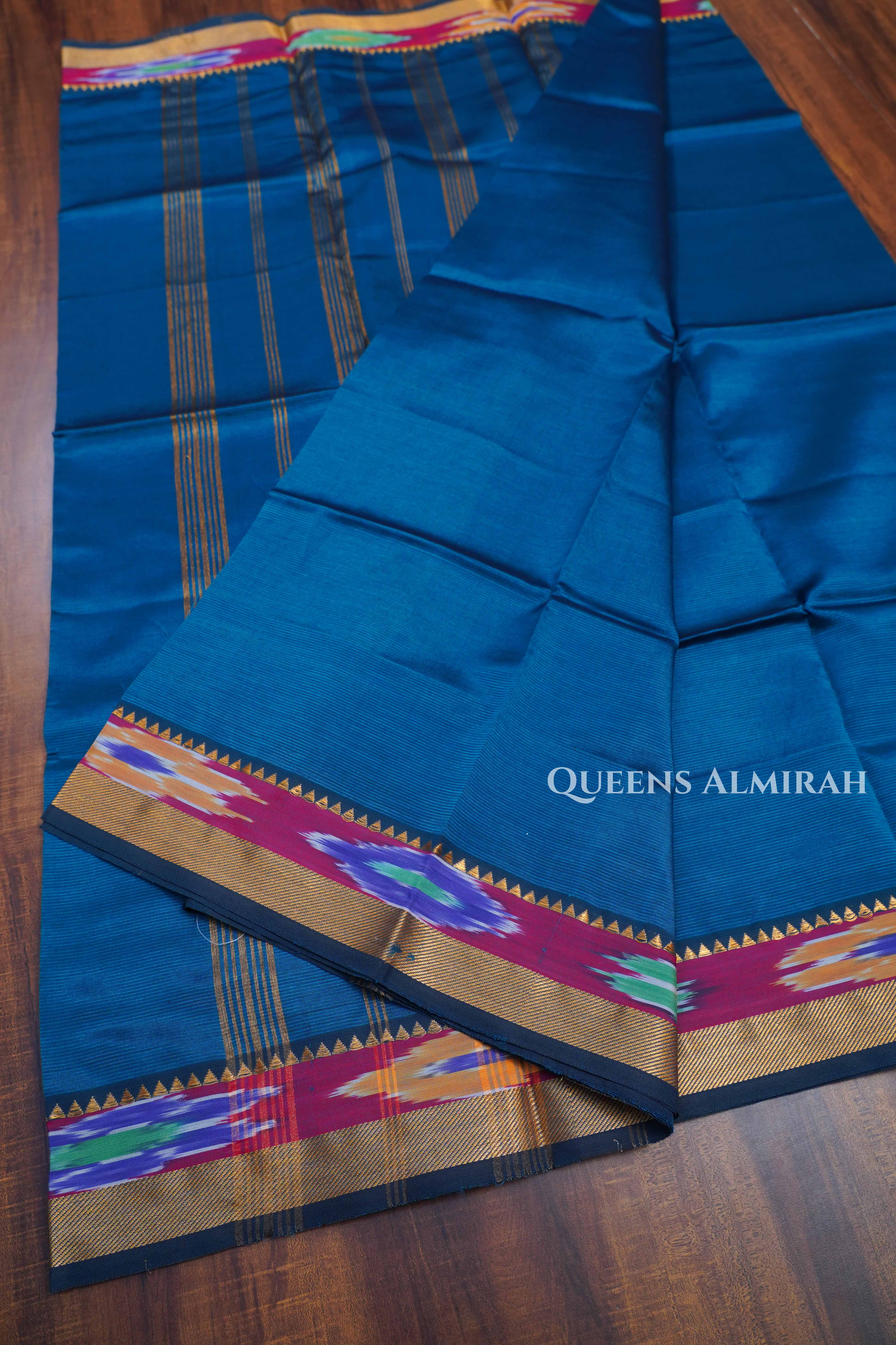 Royal Blue Mangalgiri Saree
