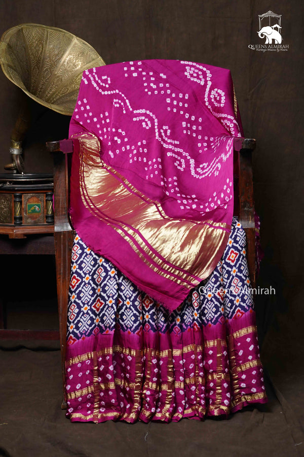 HONEY FLOWER WITH FADED PINK MODAL SILK SAREE - Queens Jewel Emporium