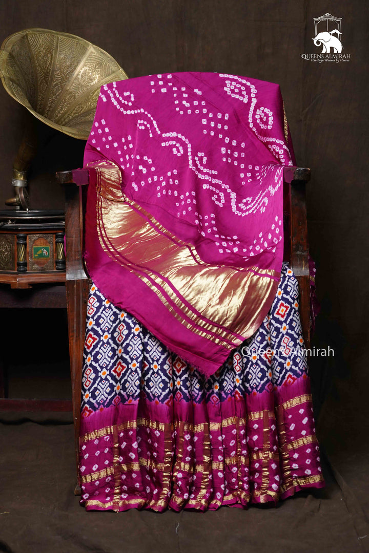 HONEY FLOWER WITH FADED PINK MODAL SILK SAREE - Queens Jewel Emporium