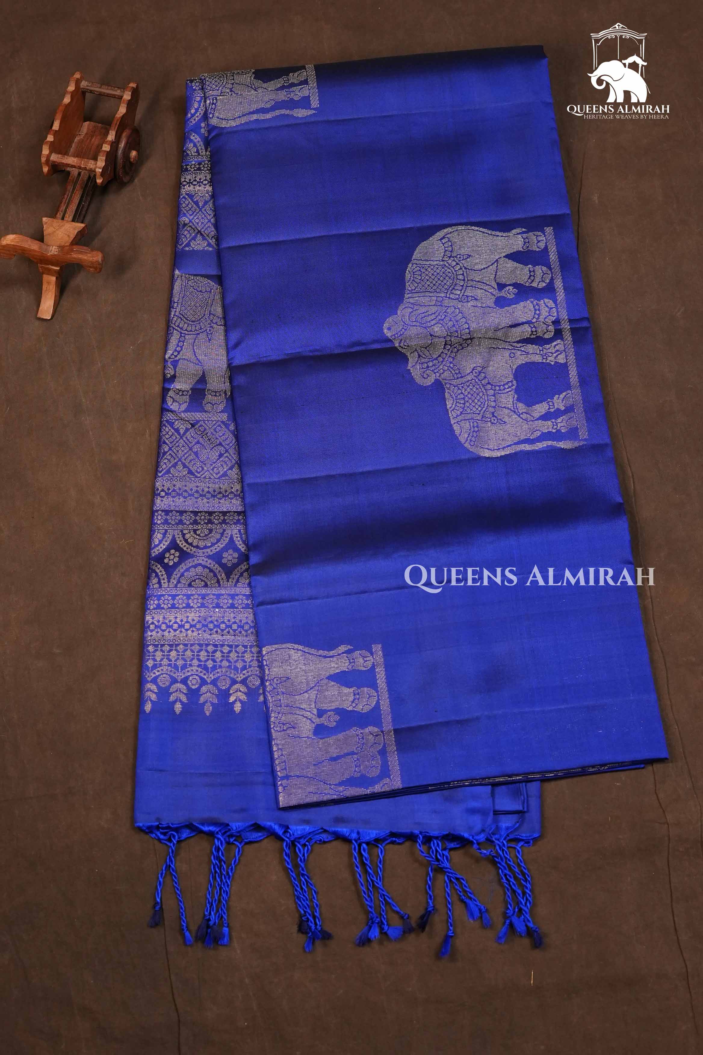 Royal Blue Pure Soft Silk Saree