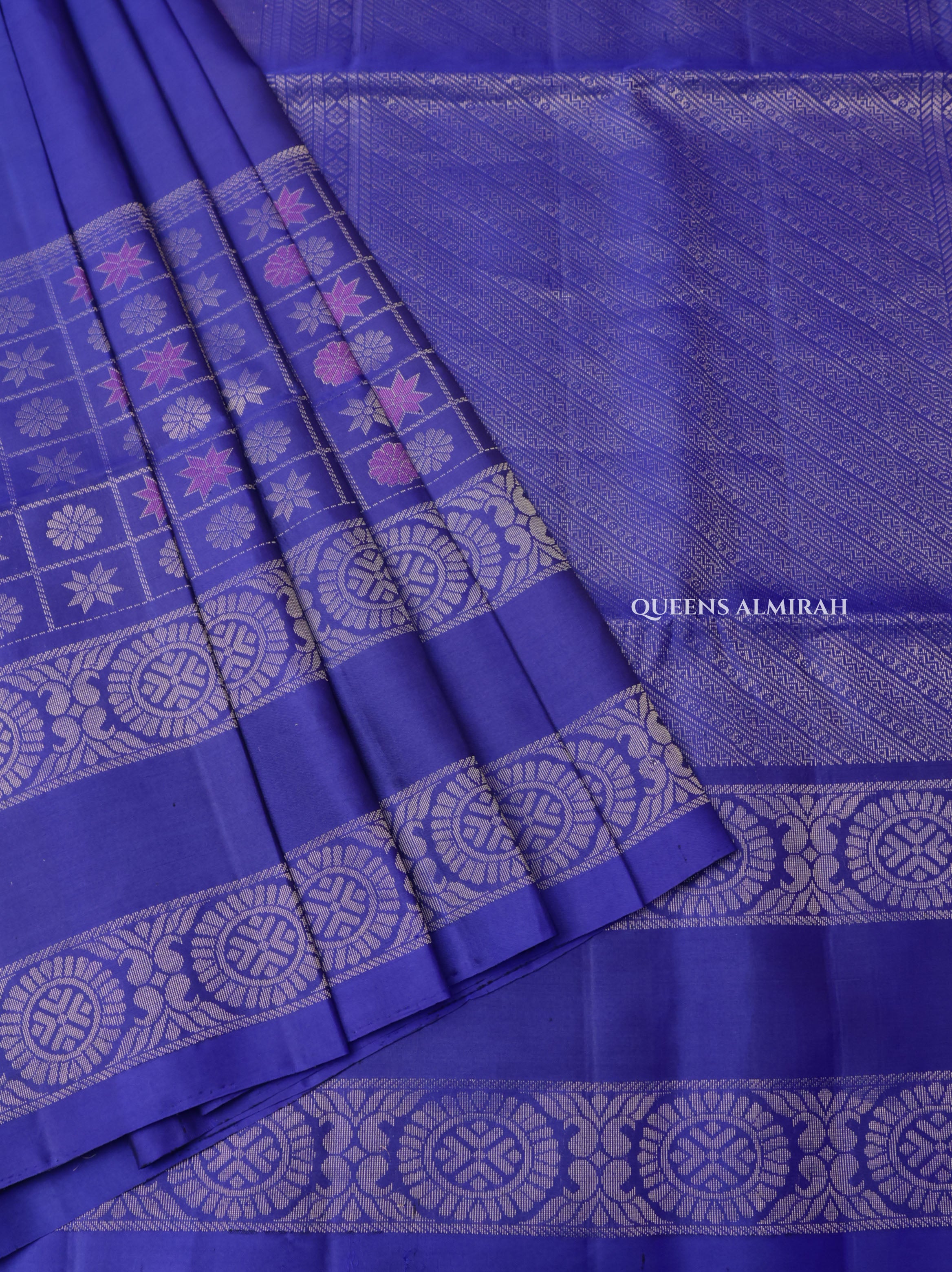 Violet Athangudi Inspired Pure Soft Silk Saree