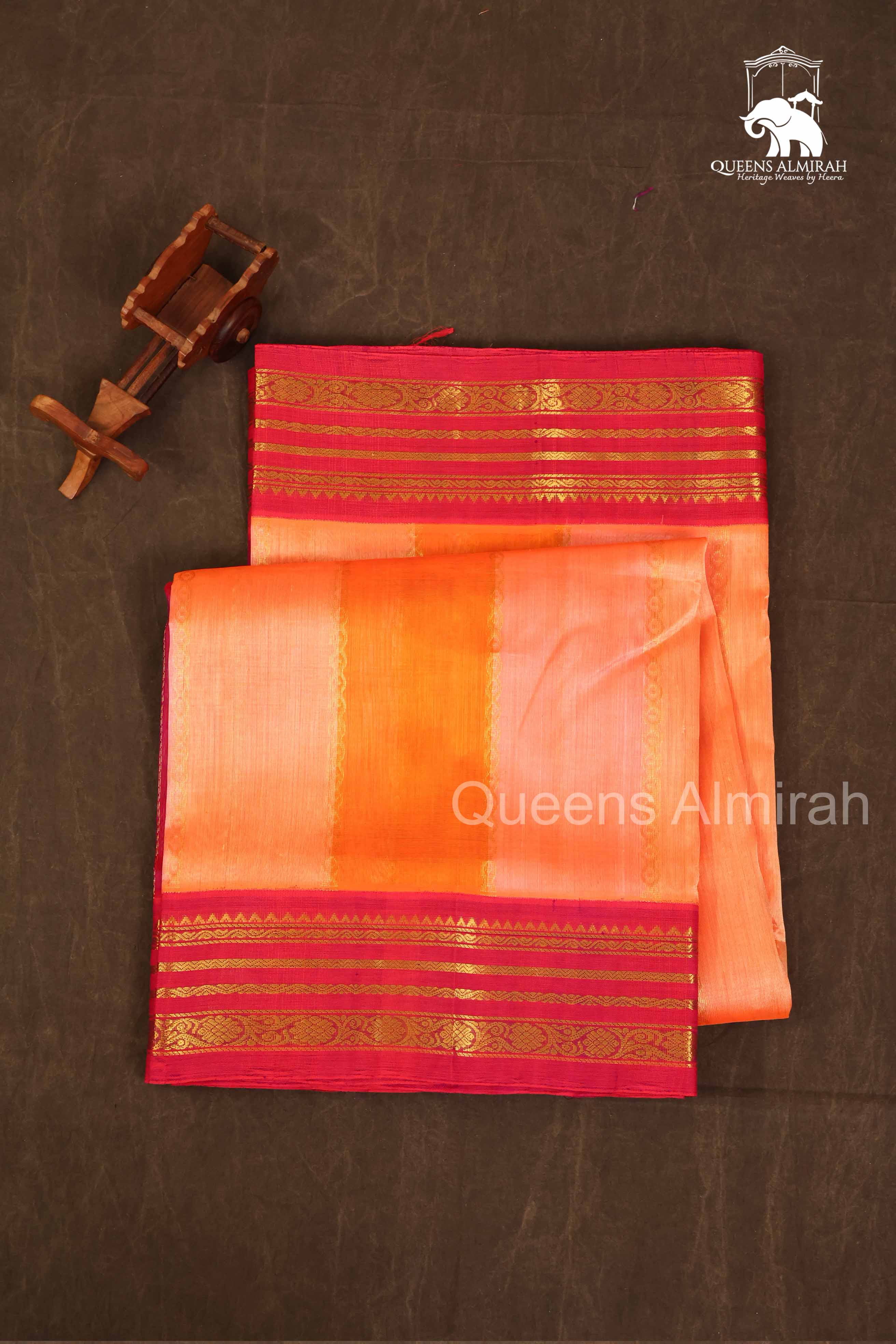 Multi Color With Varisapet Purple Border Pure Silk Cotton Saree