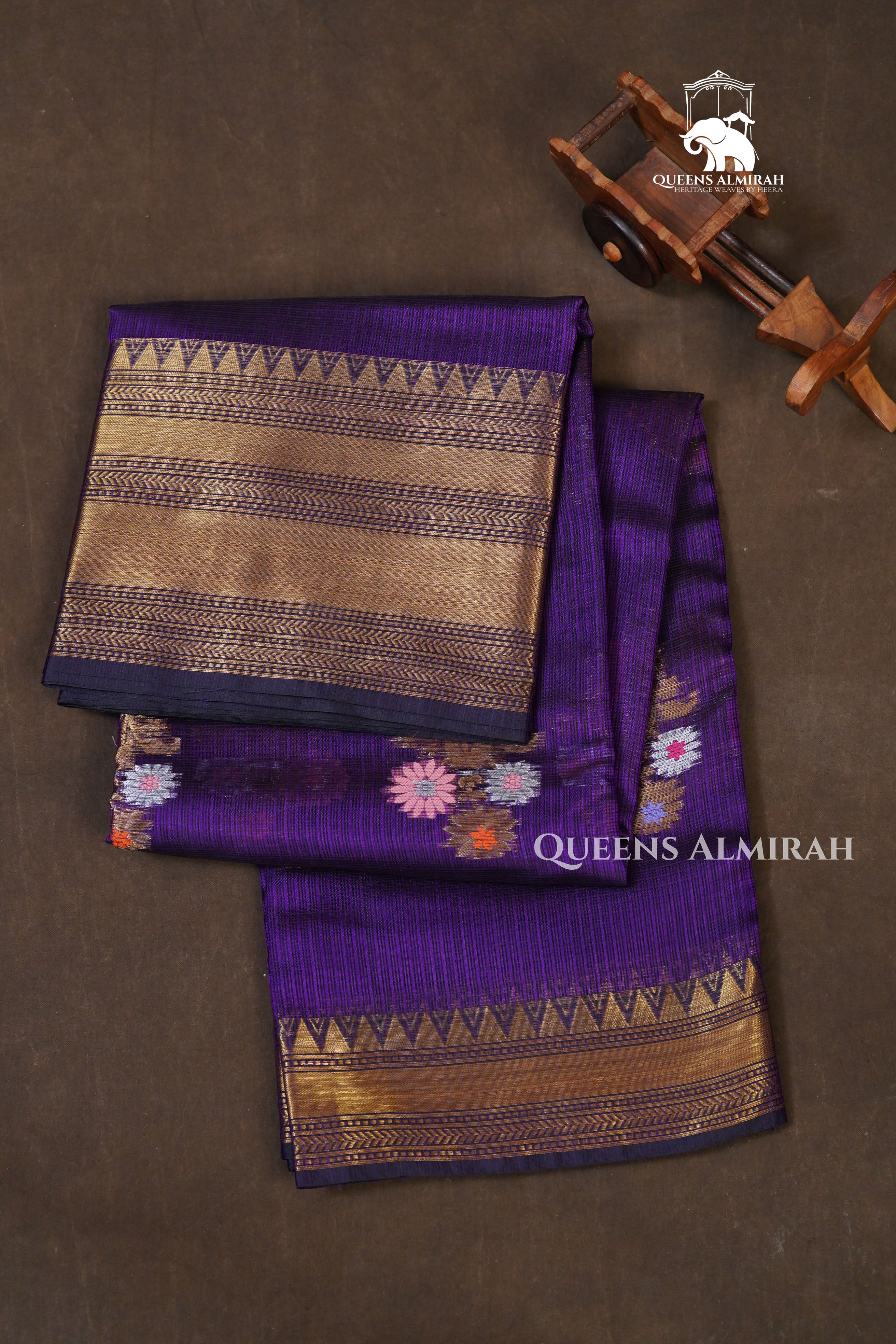Purple With Meenakari Floral Butta Pure Kota Silk Saree