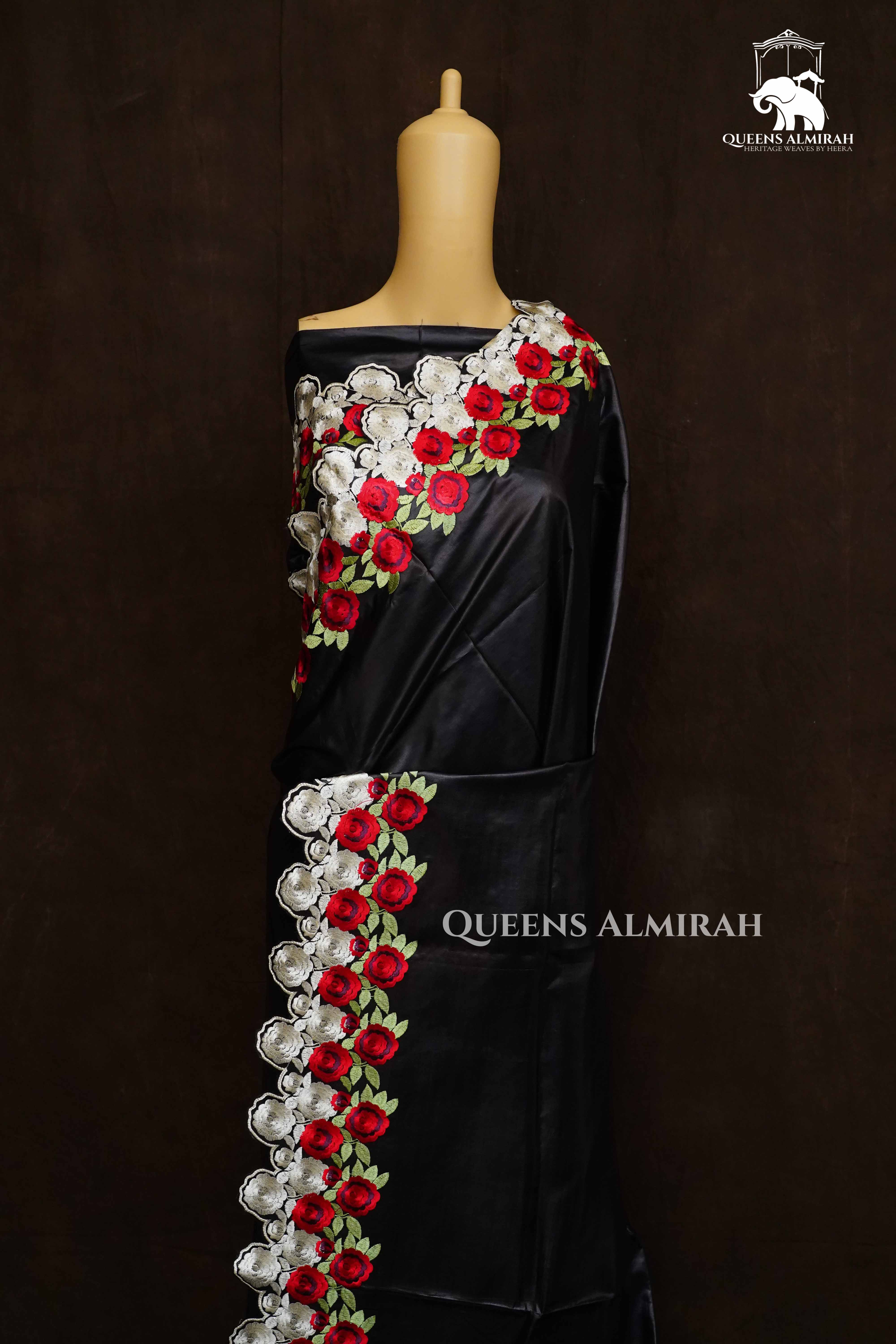 Black Pure Tussar Silk Saree