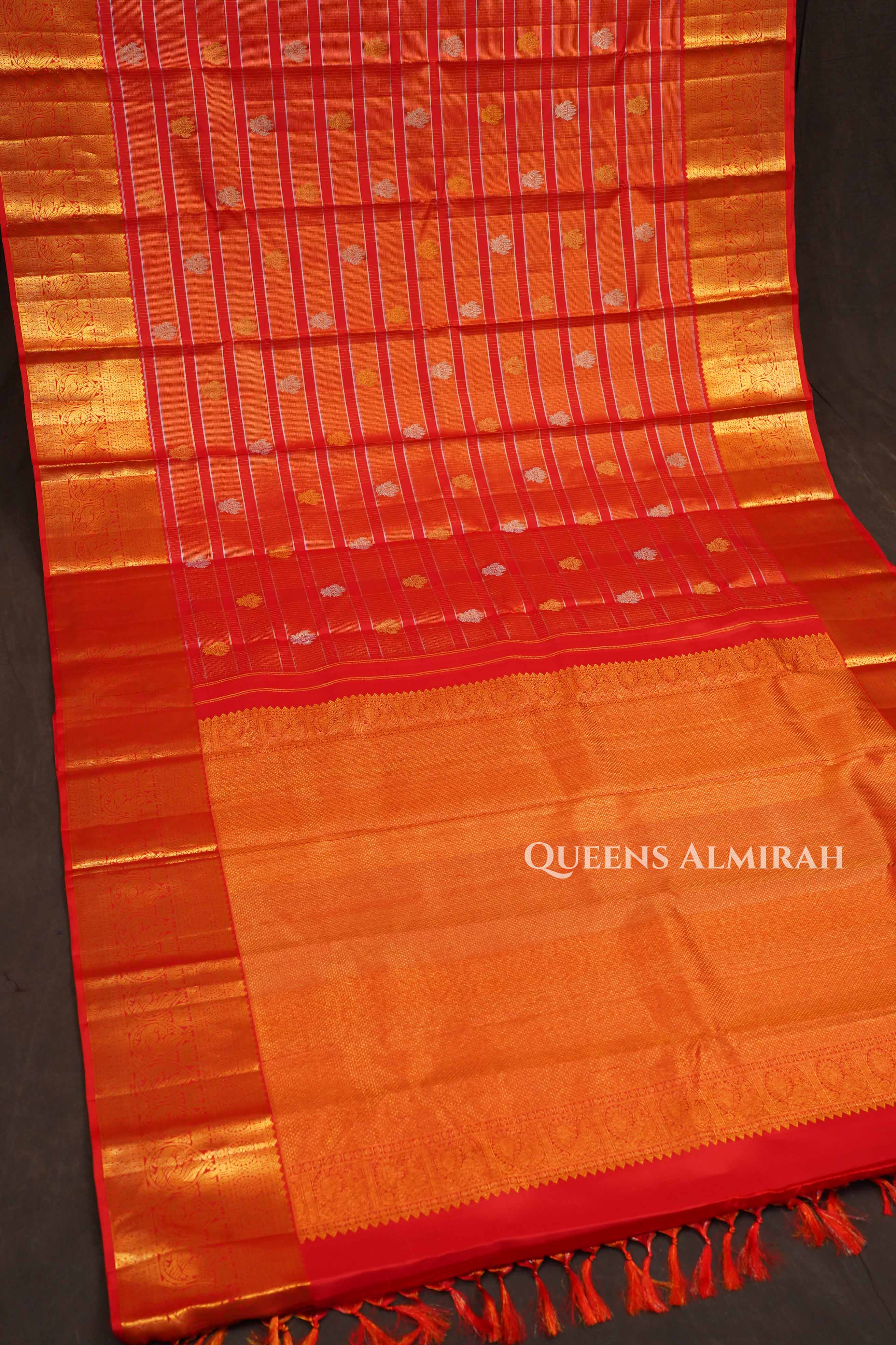 Red Payadi Long Border Pure Kanchivaram Silk Saree
