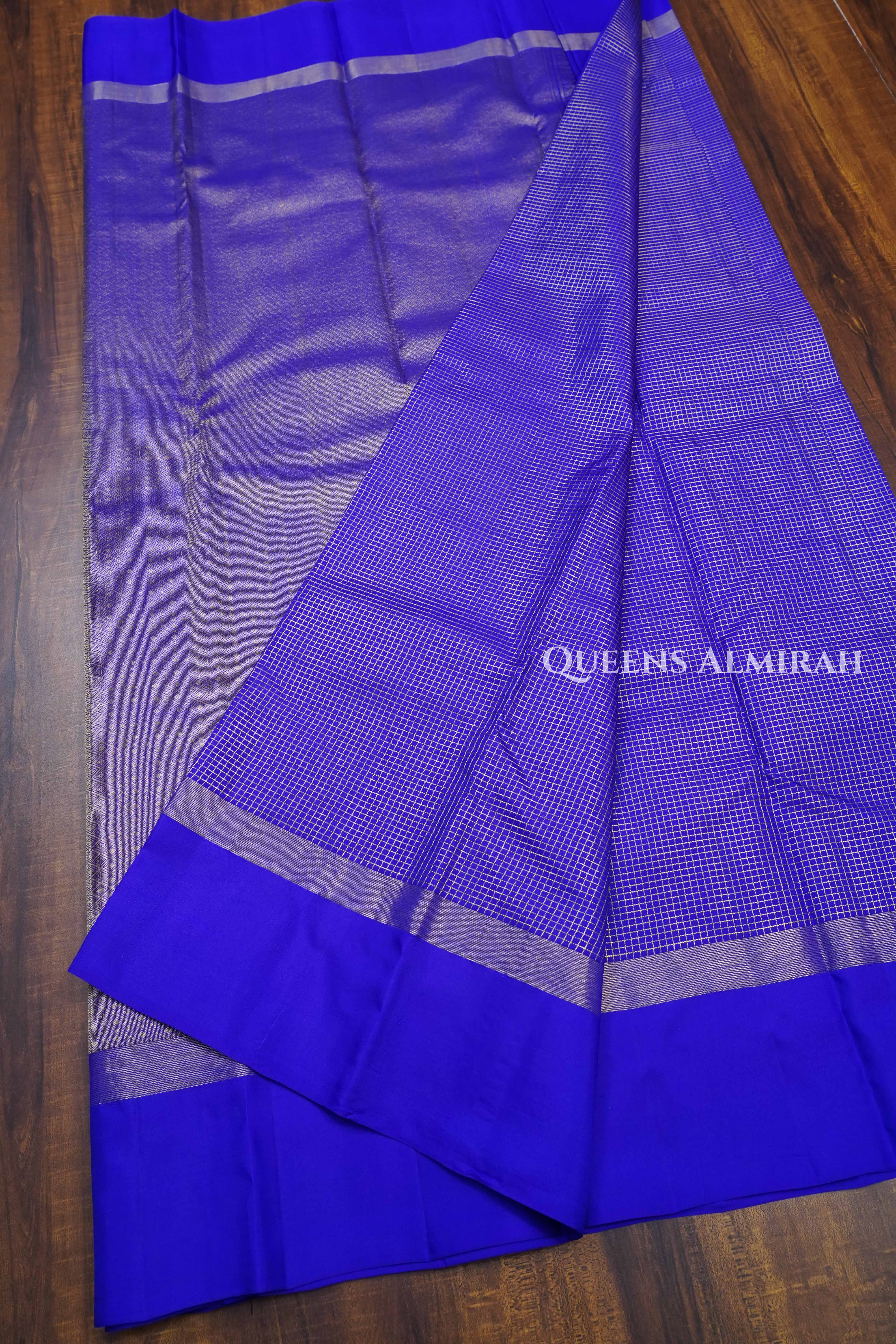 Violet Blue Pure kanchivaram Silk