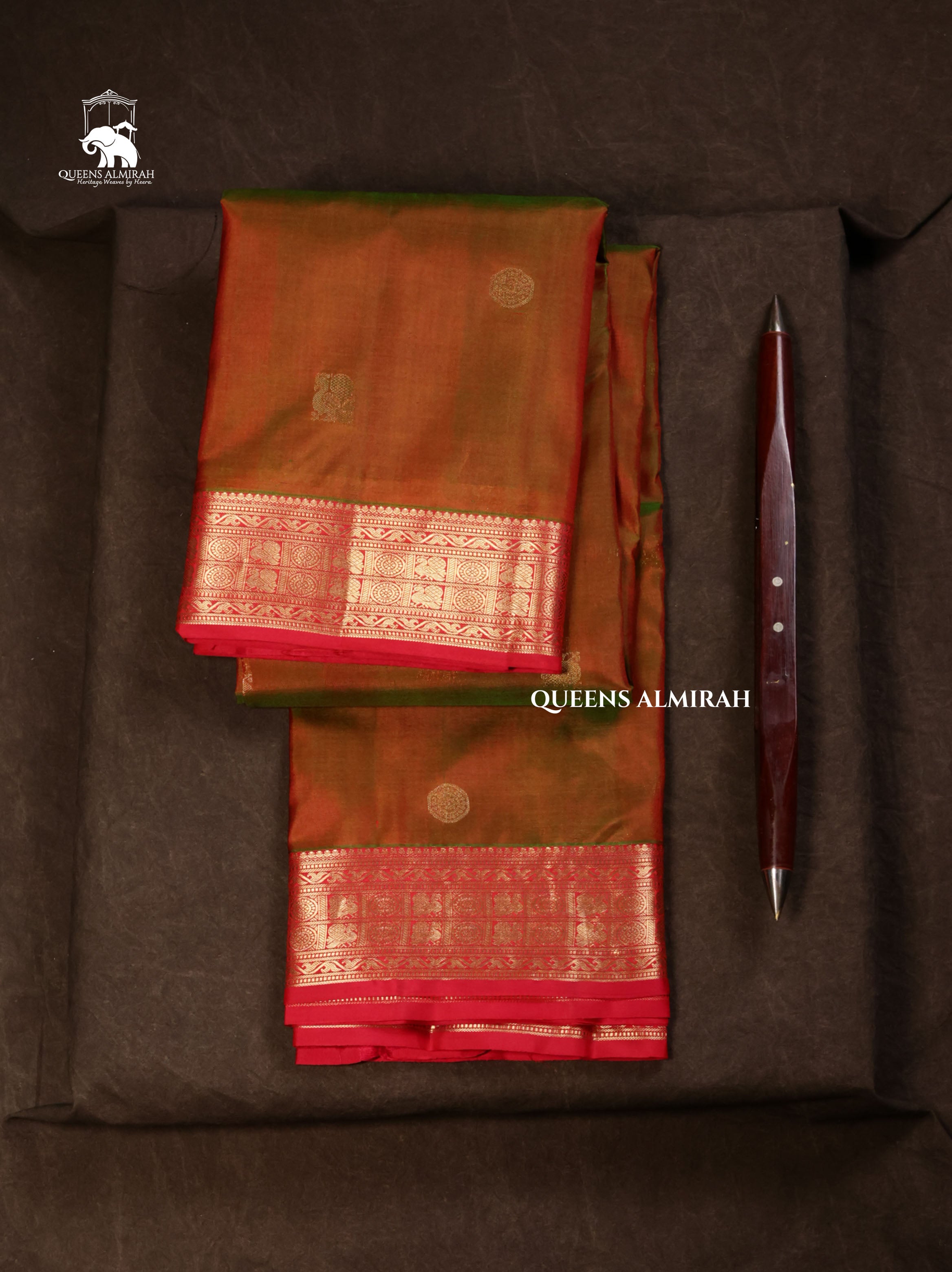 Light Brown With Pink Pure Kanchivaram Silk Saree