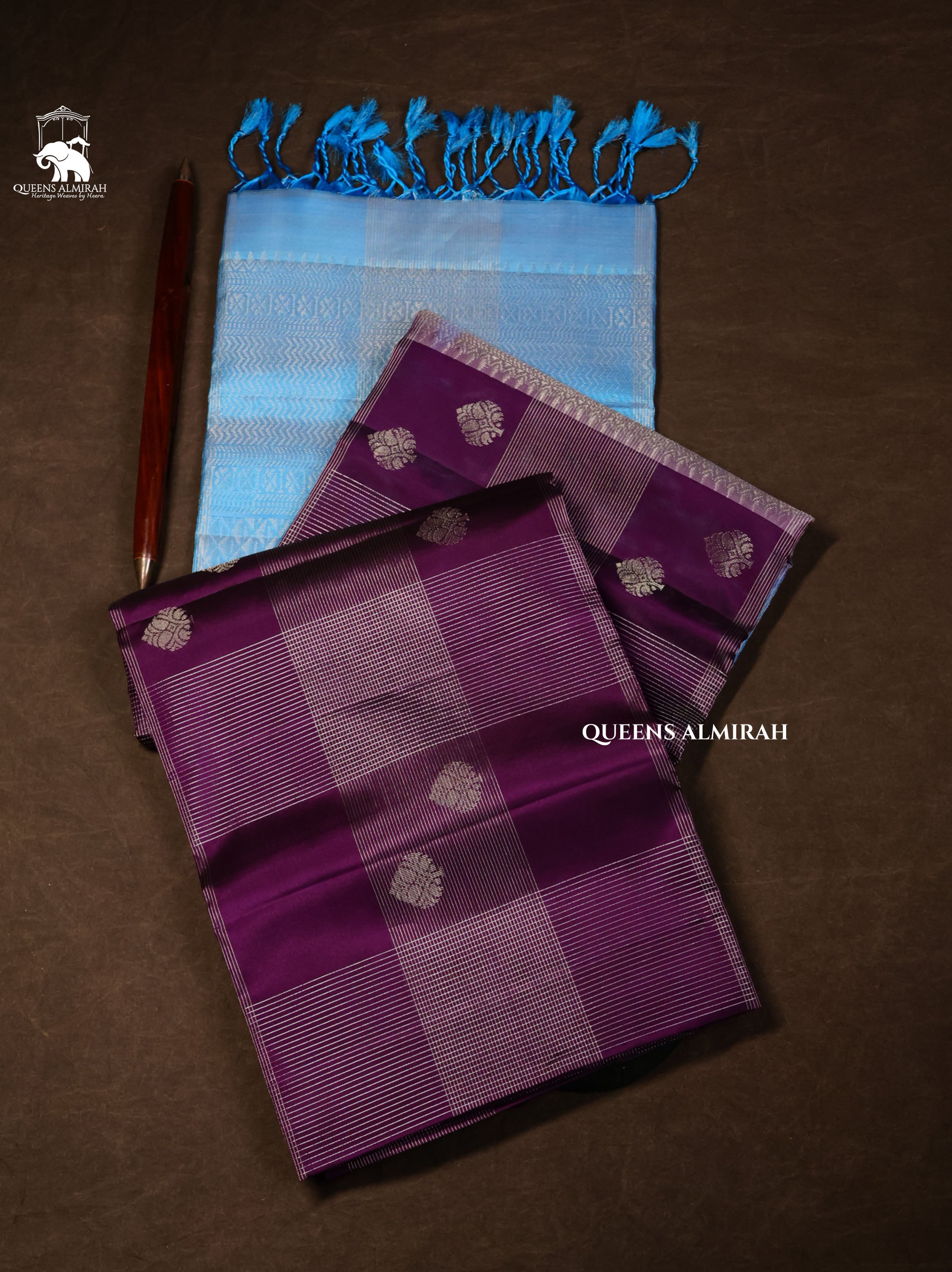Purple Vairaoosi Kattam Pure Soft Silk Saree
