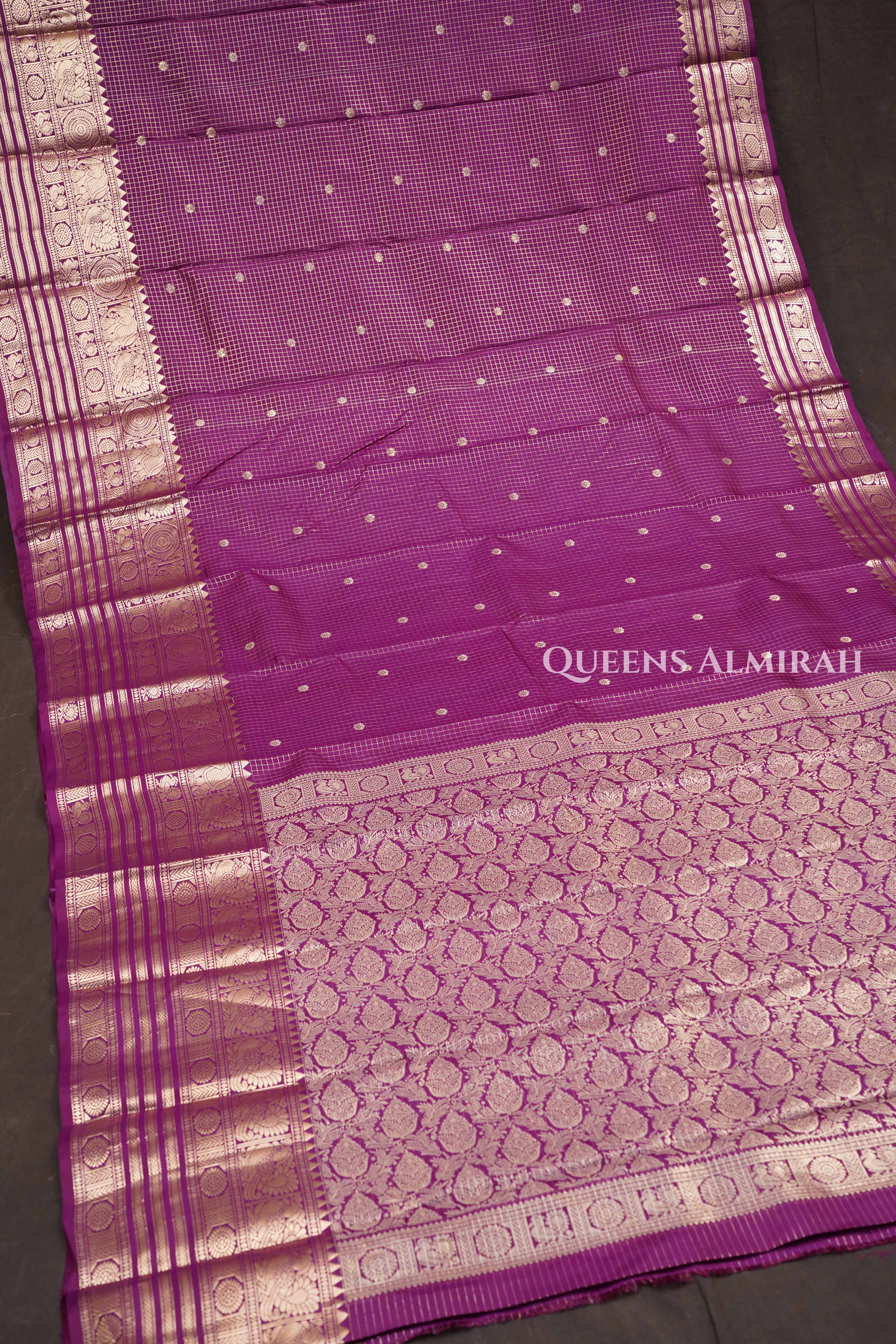 Vadamalli Purple Vintage Pure Kanchivaram Silk Saree