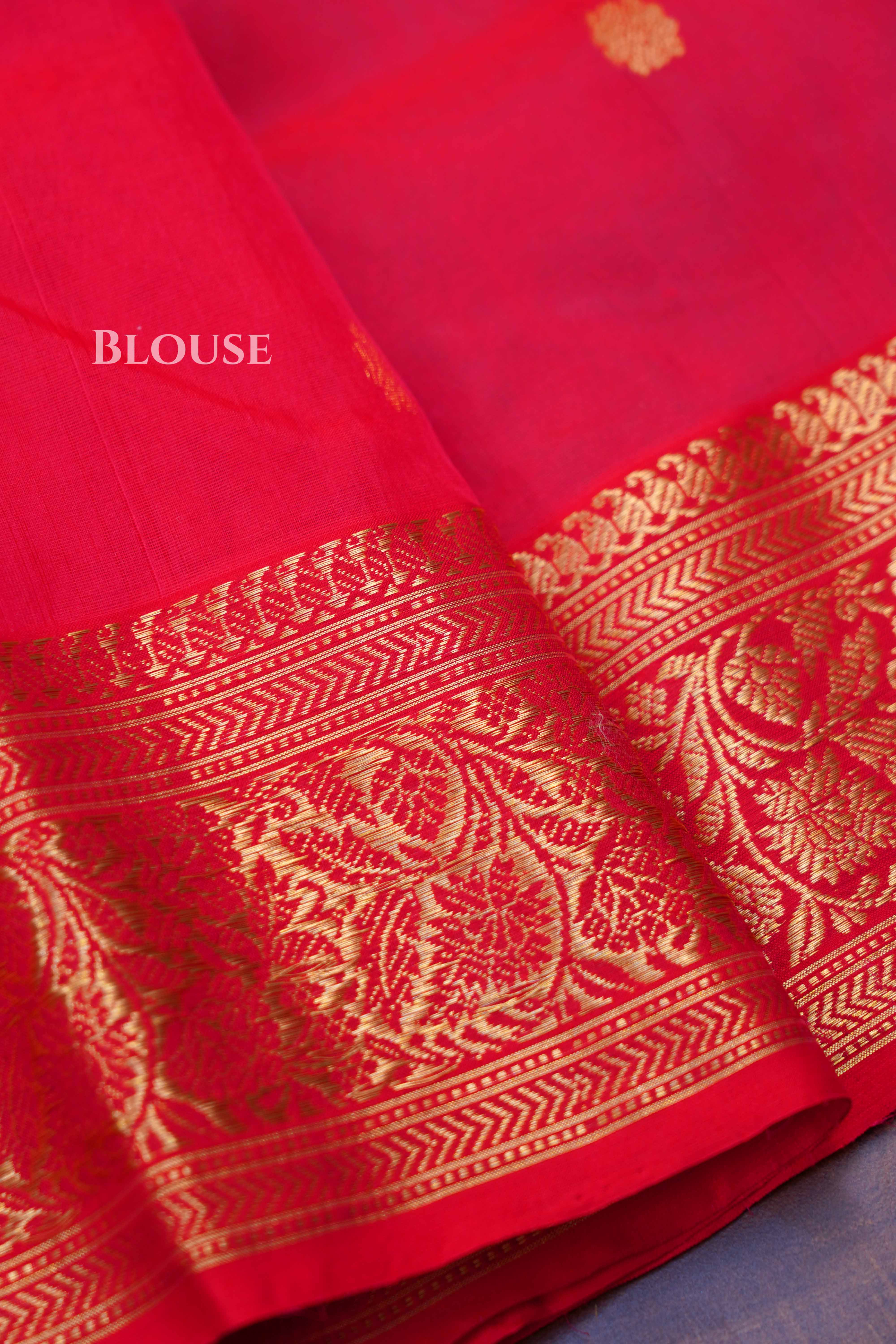 Red Pink-Traditional Chanderi Katan Silk Handloom Saree