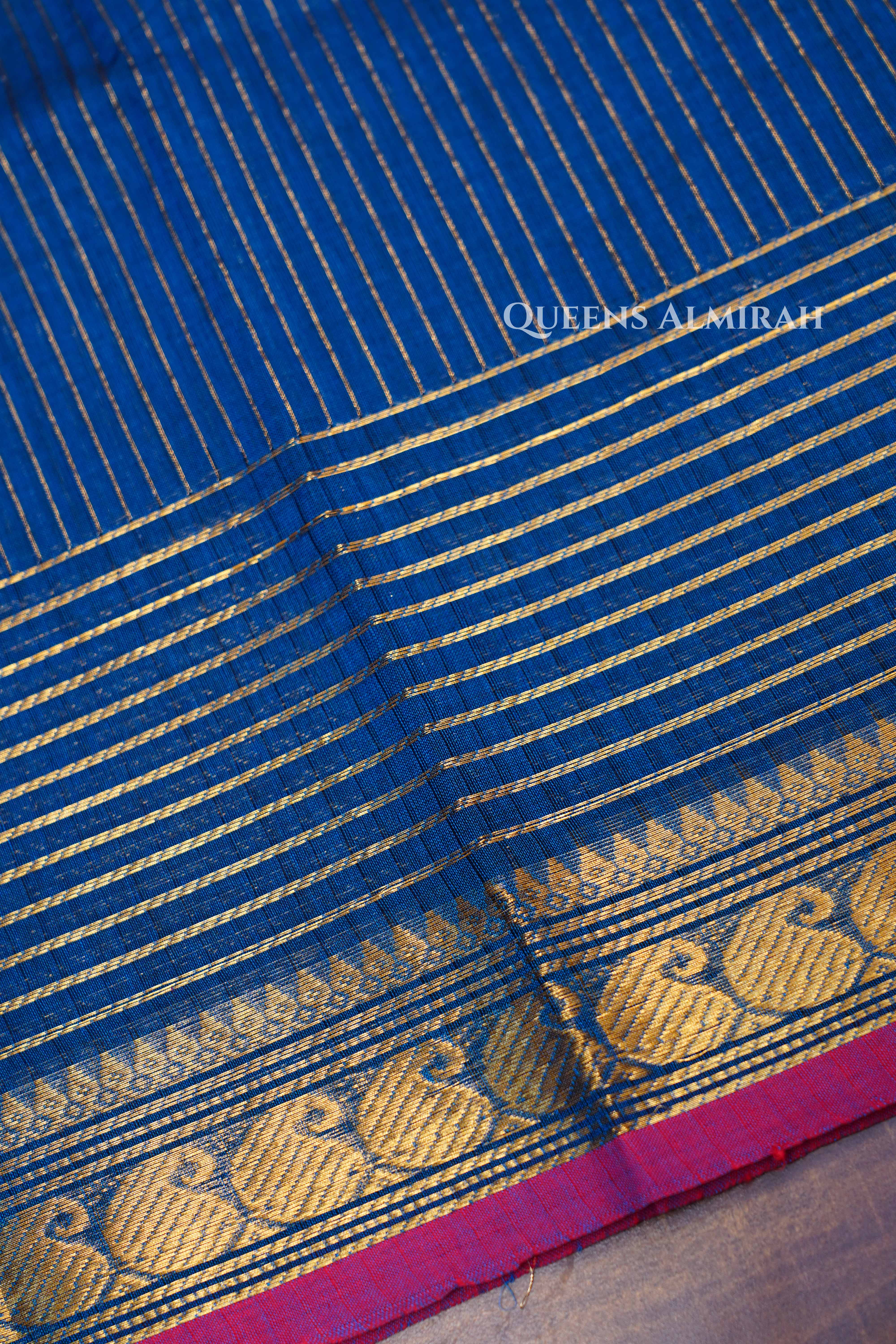 Royal Blue Kanchi Cotton Saree
