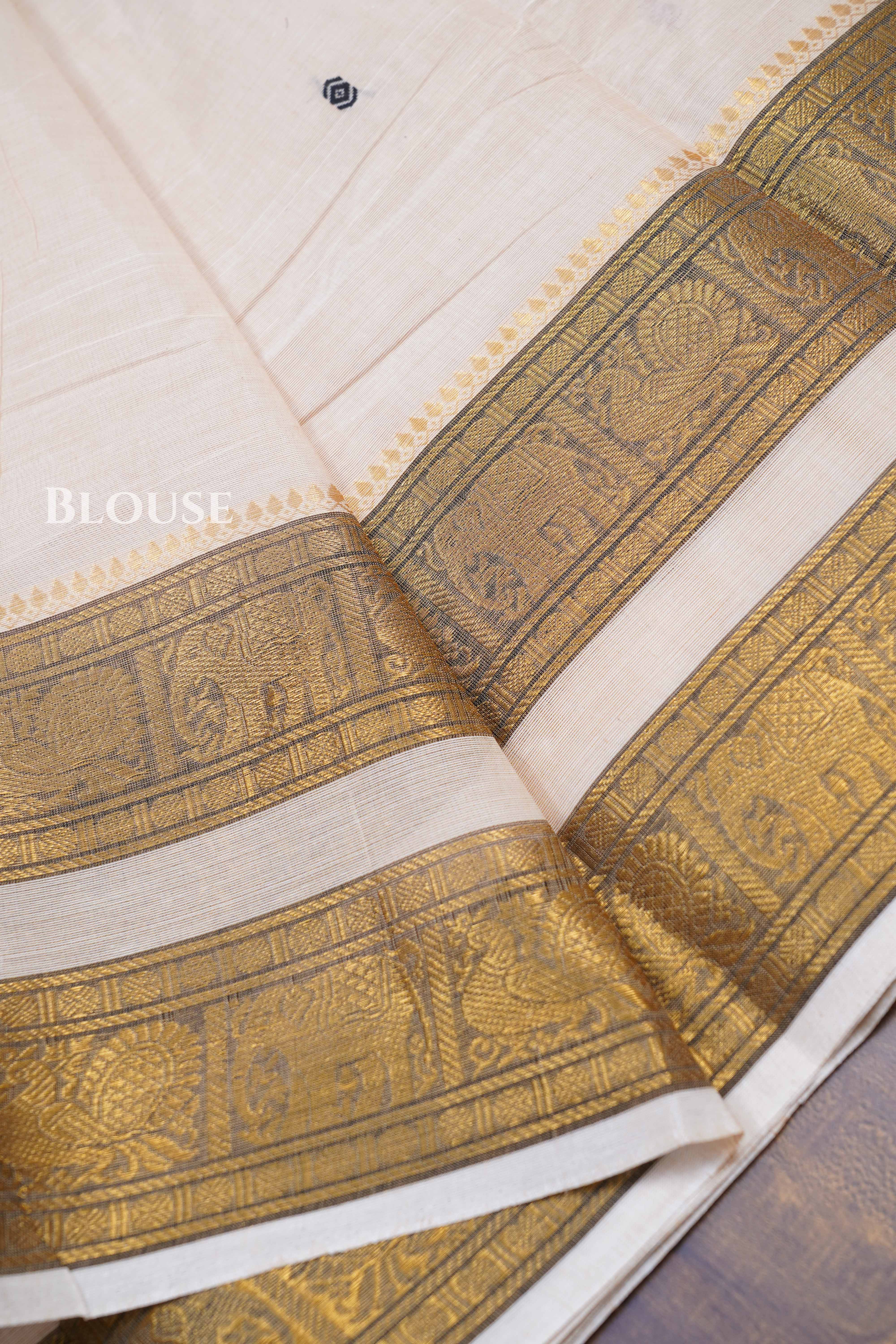 Sandal Kanchi Cotton Saree