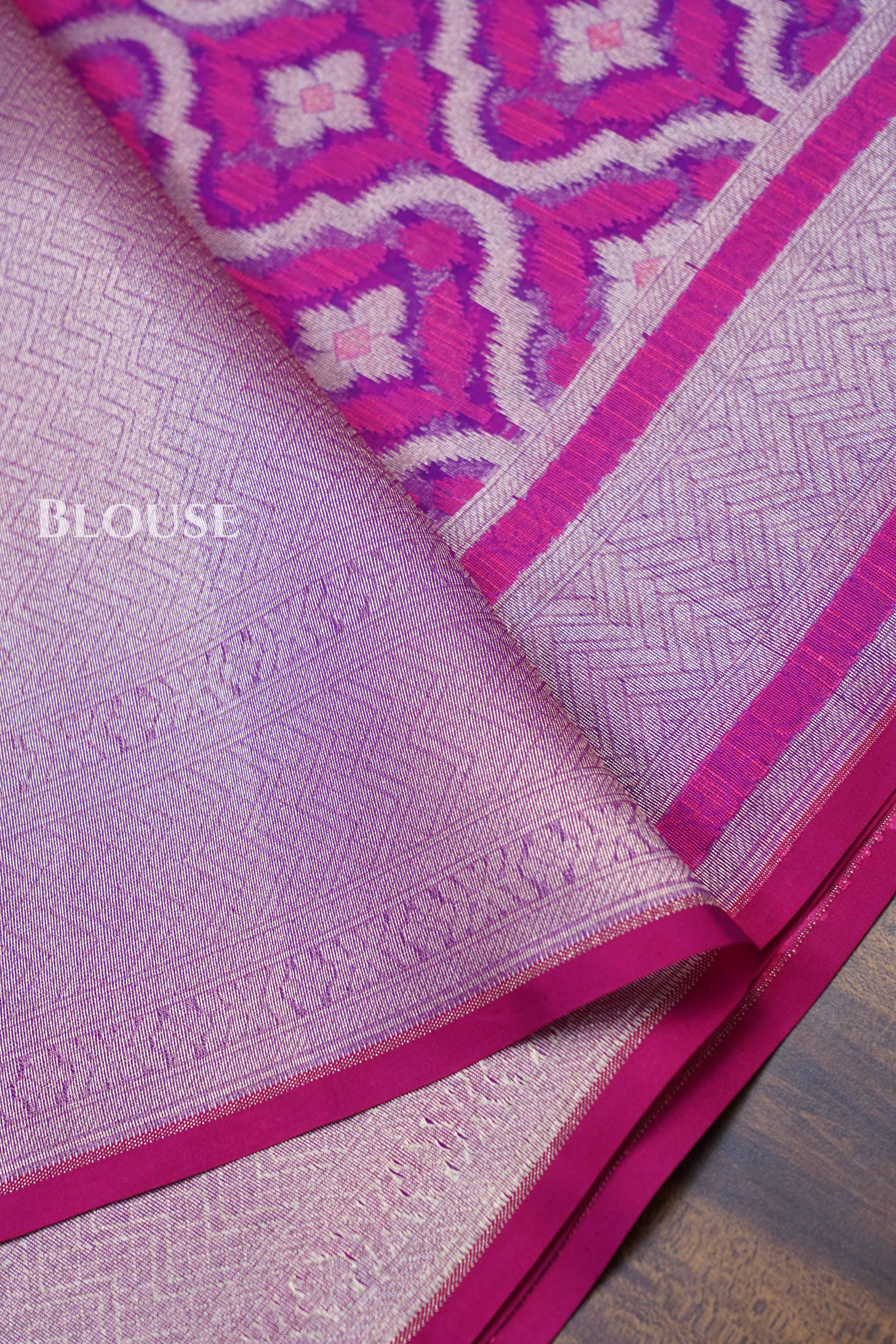 Magenta Banarasi Oranza Silk Saree
